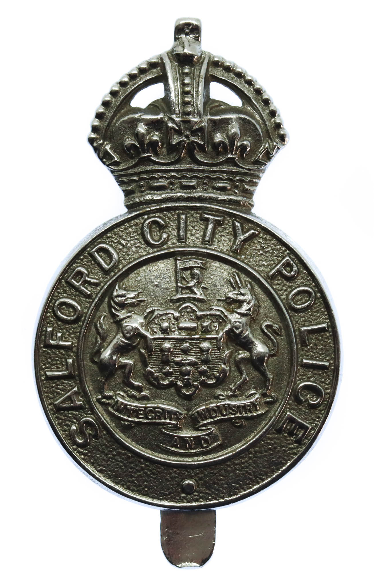 Salford City Police Cap Badge - King's Crown