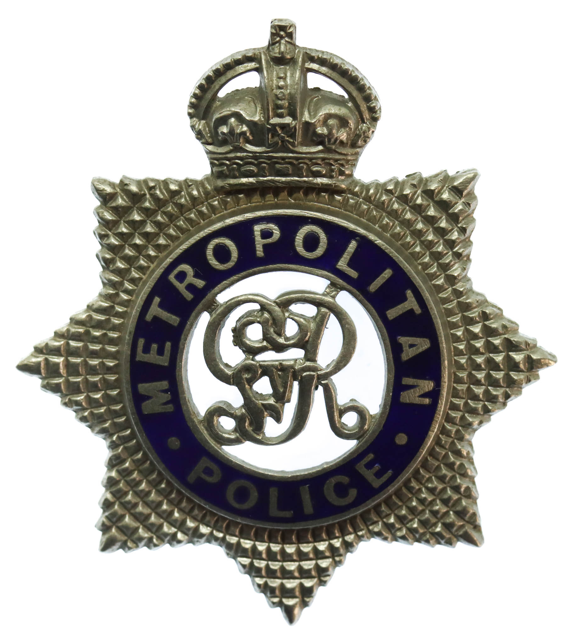 George V Metropolitan Police Senior Officer's Enamelled Cap Badge