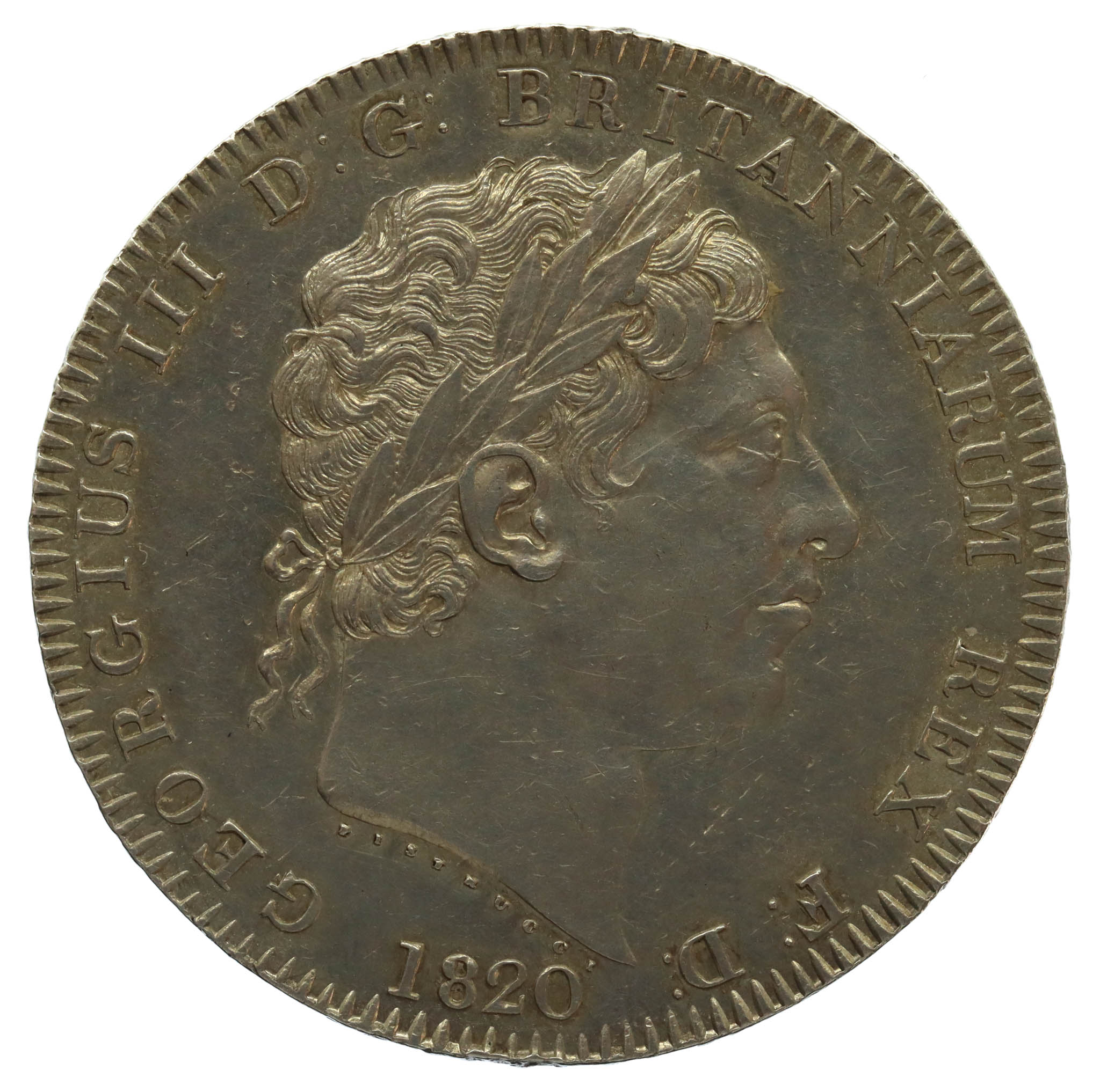 1820 LX George III Silver Crown Coin - High Grade