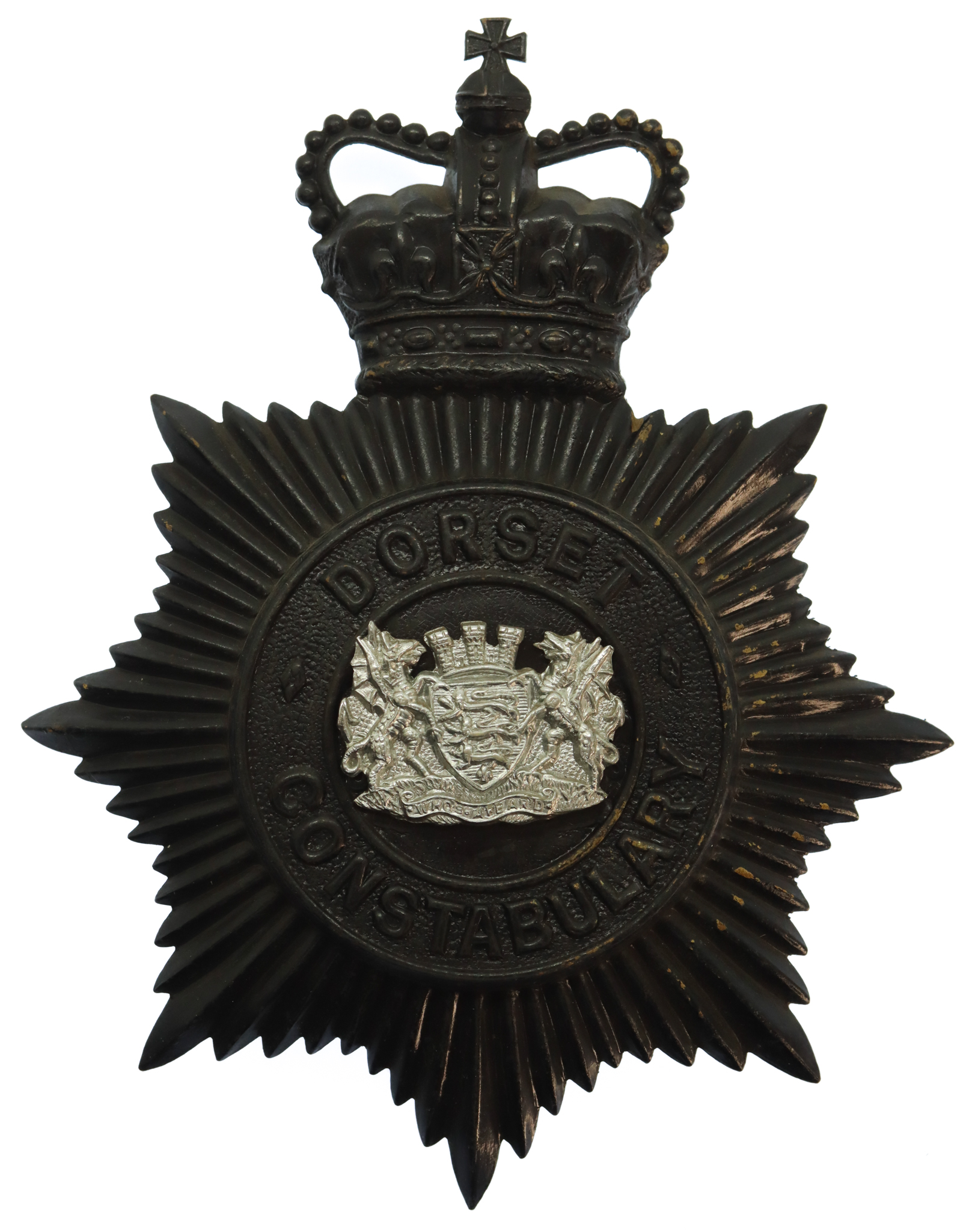Dorset Constabulary Night Helmet Plate - Queen's Crown