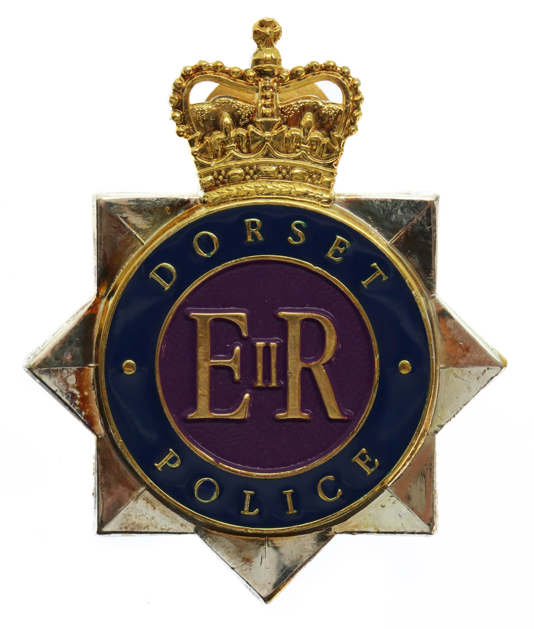 Dorset Police Enamelled Cap Badge - Queen's Crown