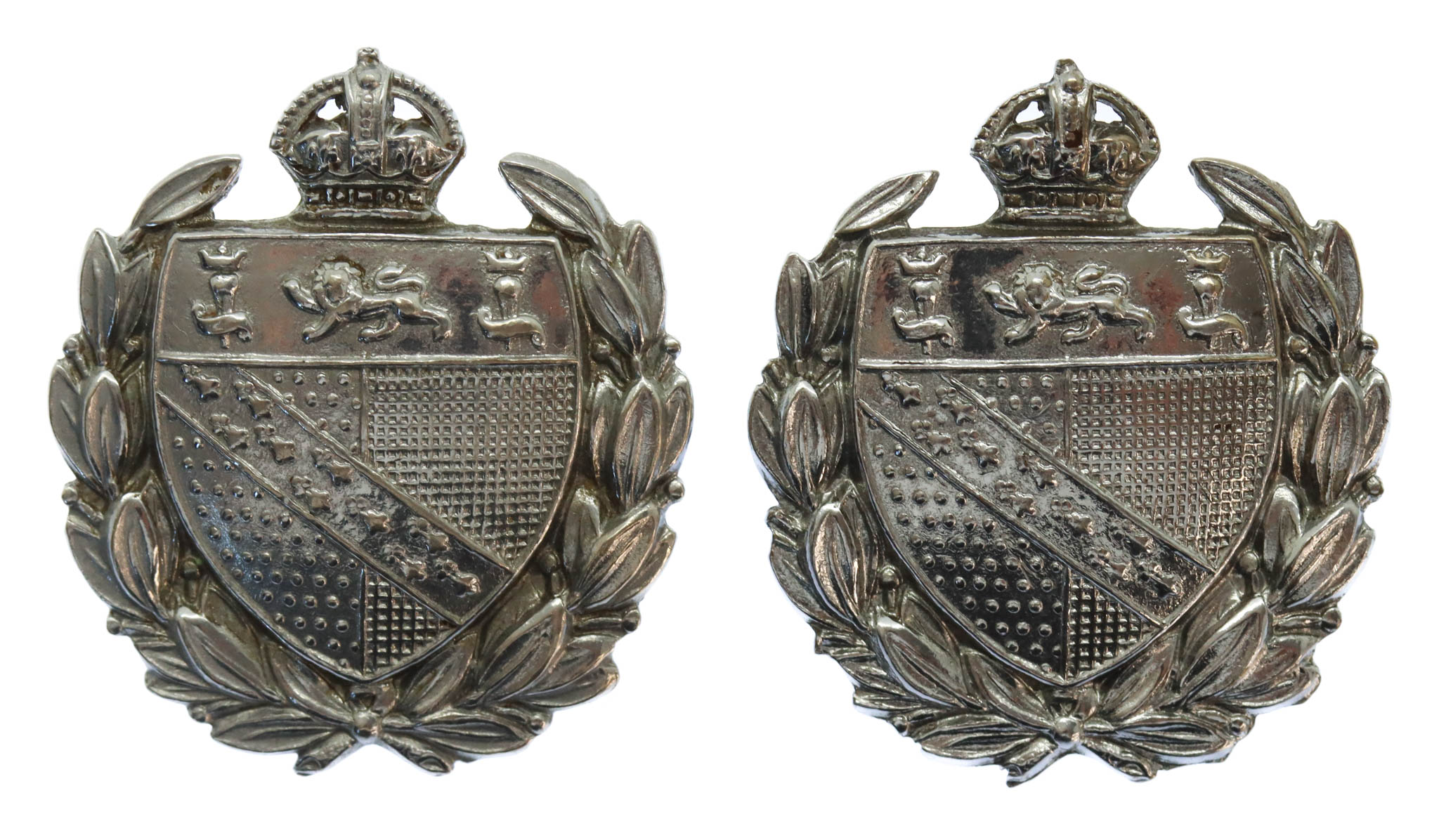 Pair of Norfolk Constabulary Collar Badges - King's Crown