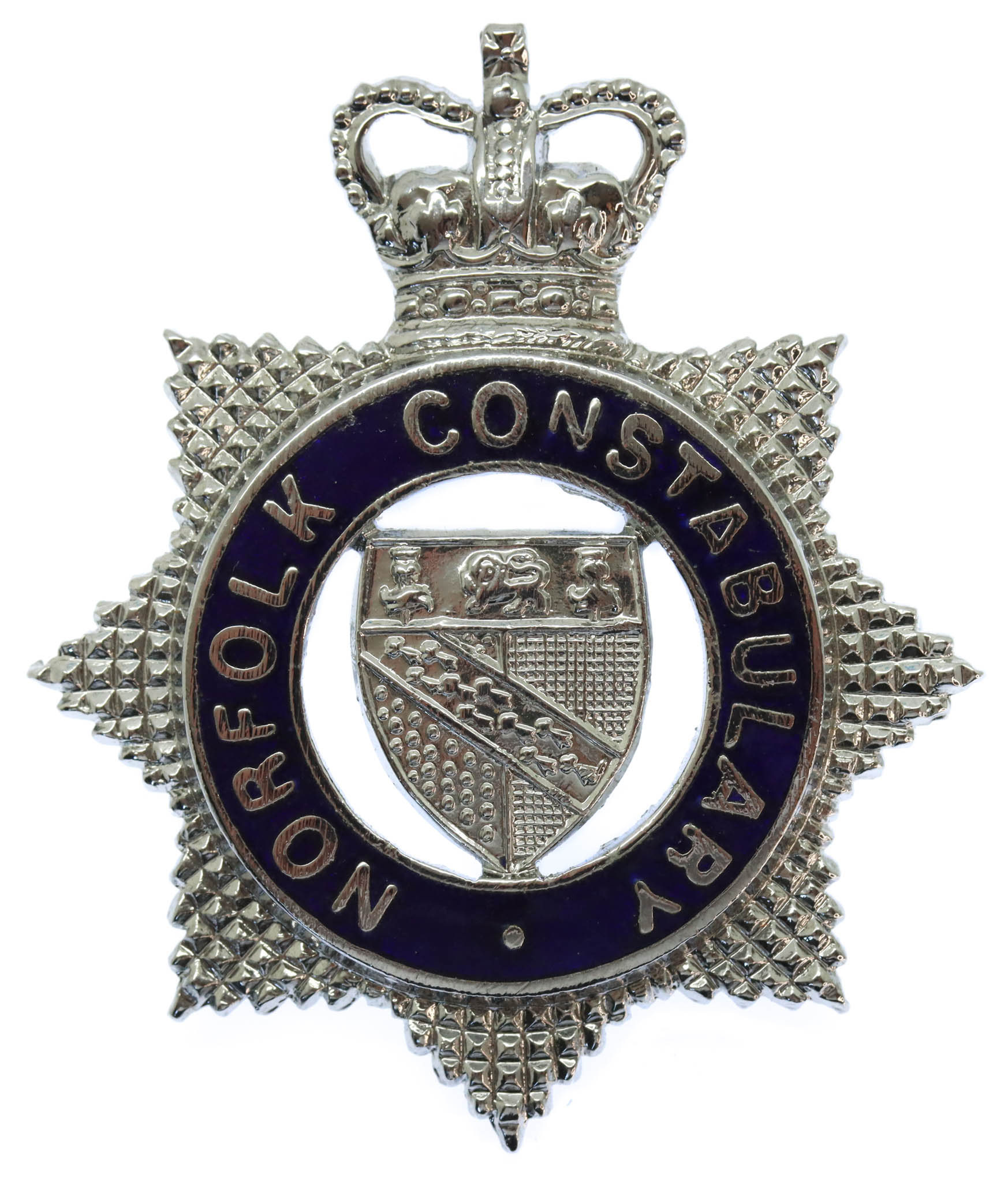 Norfolk Constabulary Senior Officer's Enamelled Cap Badge - Queen's Crown