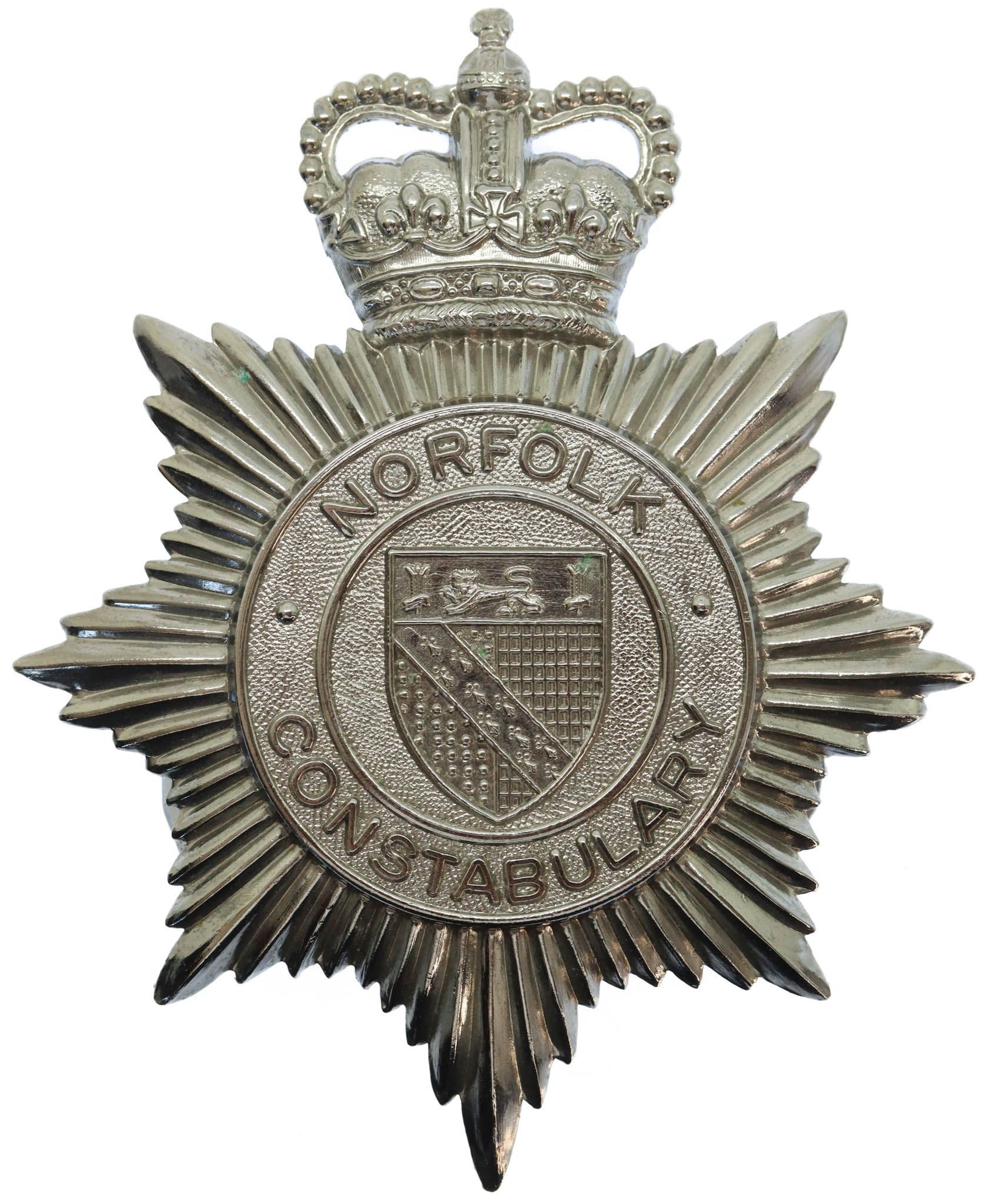 Norfolk Constabulary Helmet Plate - Queen's Crown