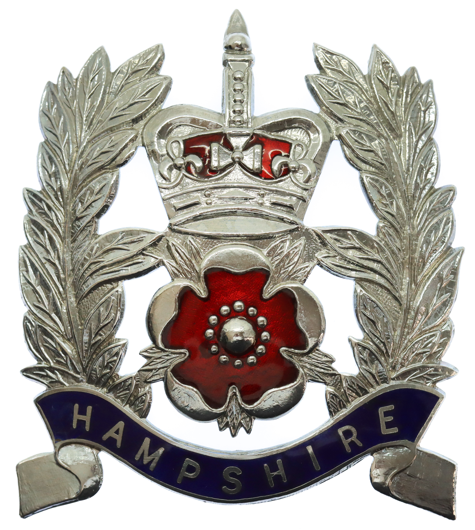 Hampshire Constabulary Sergeants Enamelled Helmet Plate - Queen's Crown