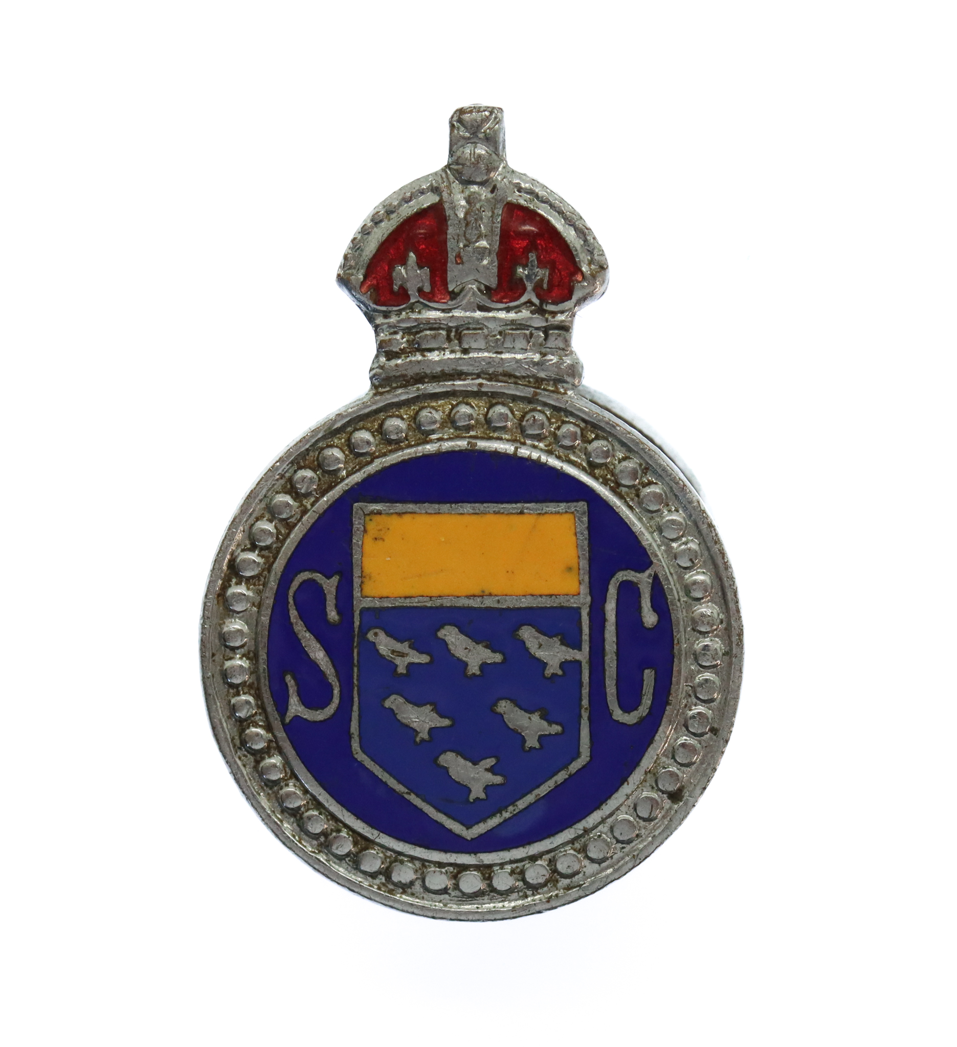 West Sussex Special Constabulary Enamelled Lapel Badge - King's Crown