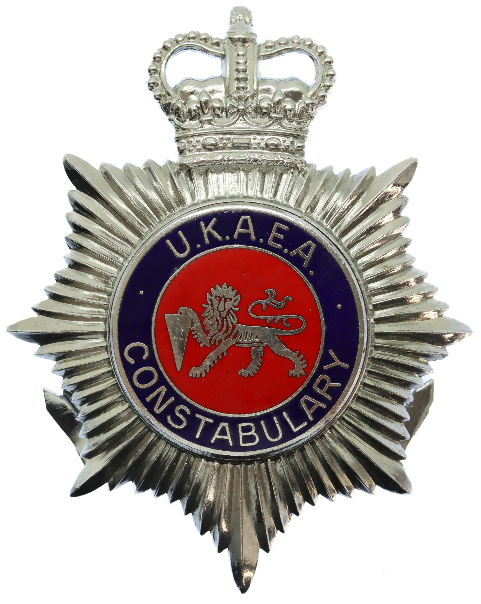 United Kingdom Atomic Energy Authority (U.K.A.E.A.) Constabulary Enamelled Helmet Plate - Queen's Crown