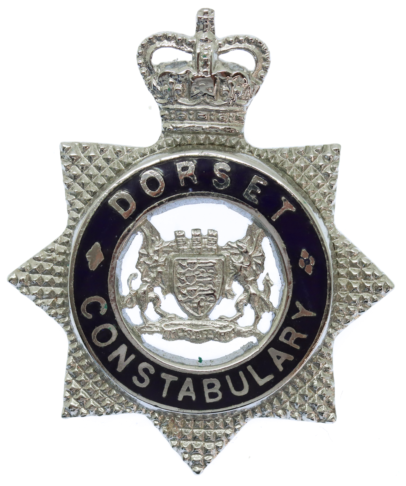 Dorset Constabulary Senior Officer's Enamelled Cap Badge - Queen's Crown