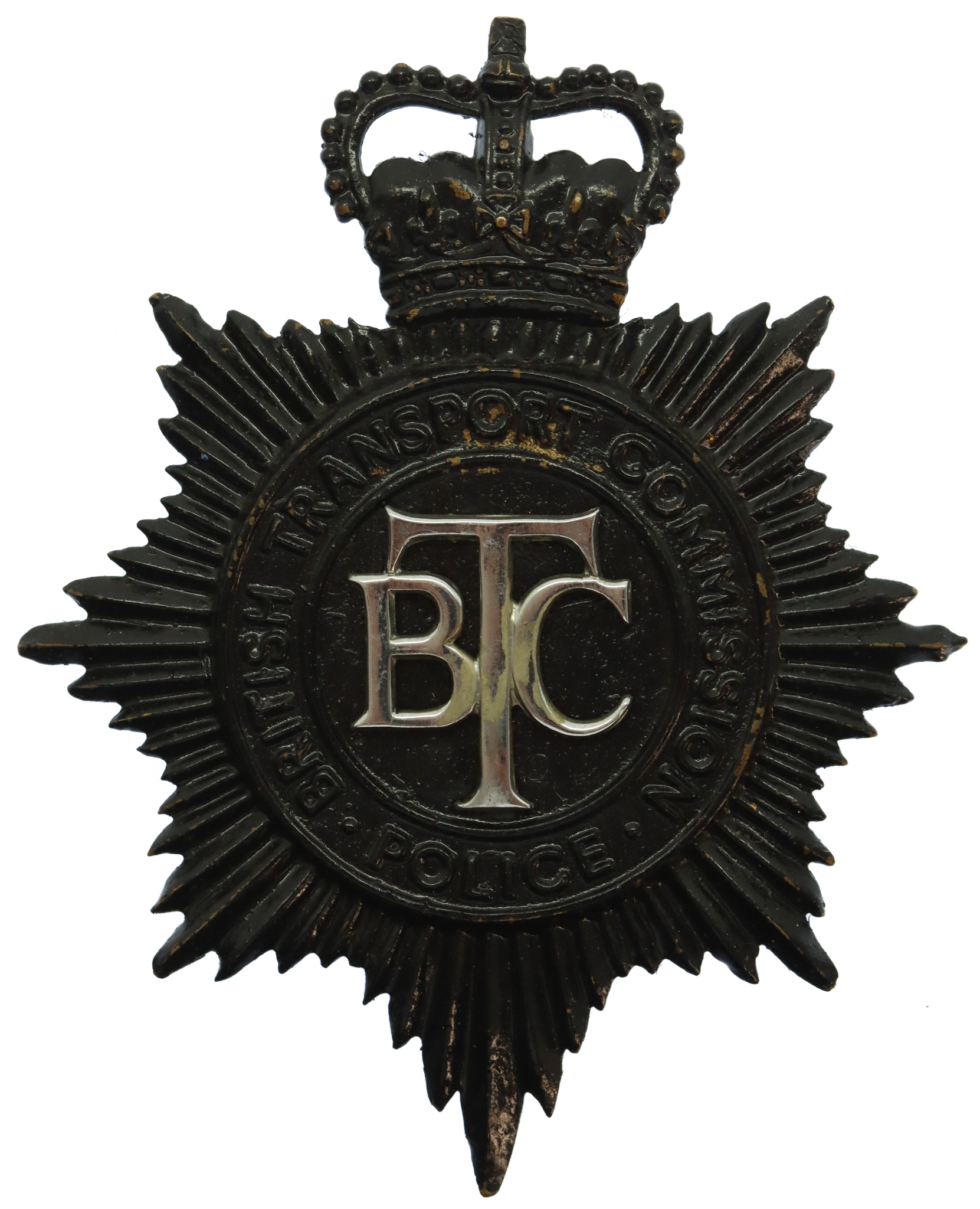 British Transport Commission (B.T.C.) Police Helmet Plate - Queen's Crown