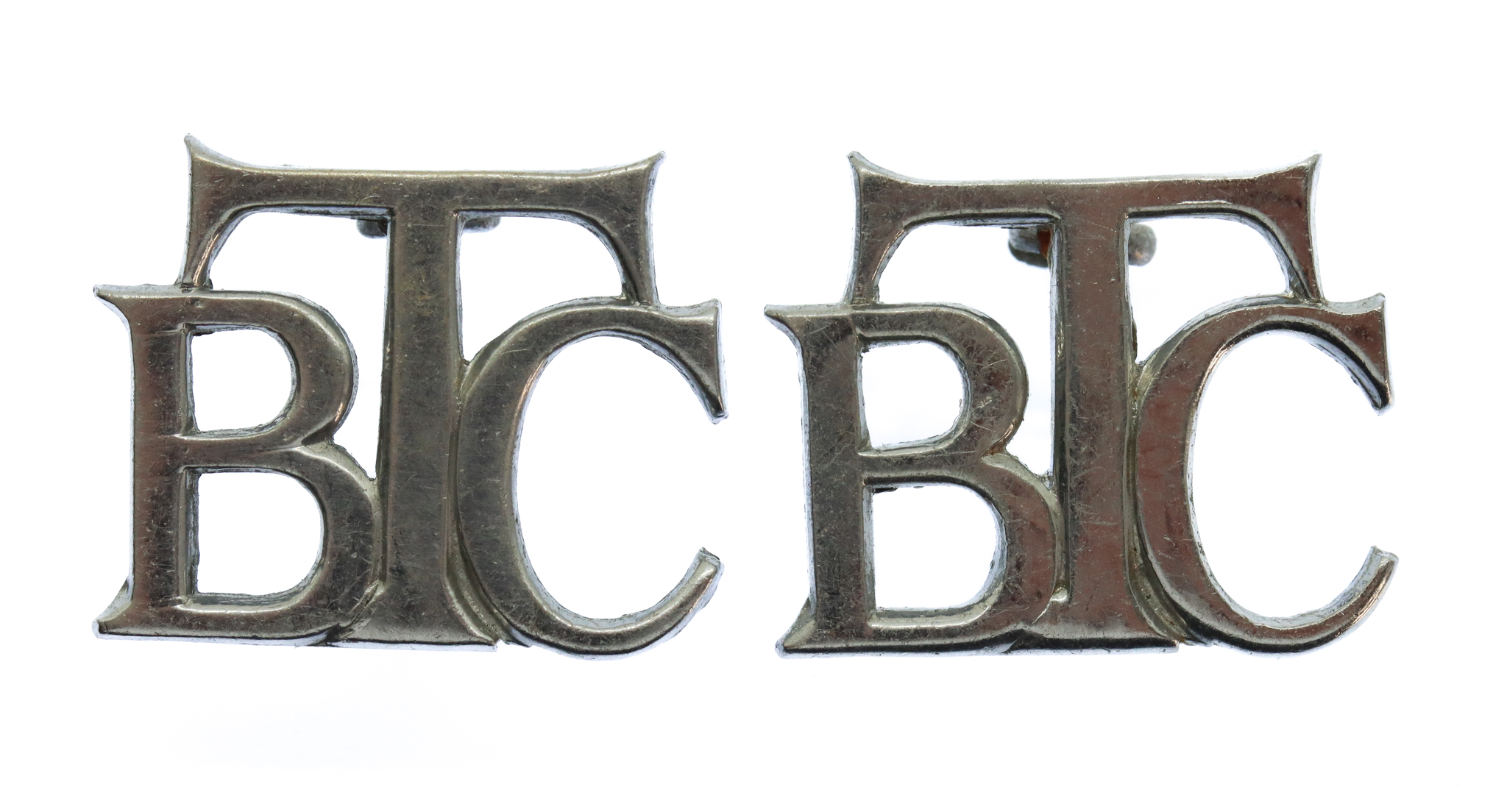 Pair of British Transport Commission (B.T.C.) Police Collar Badges