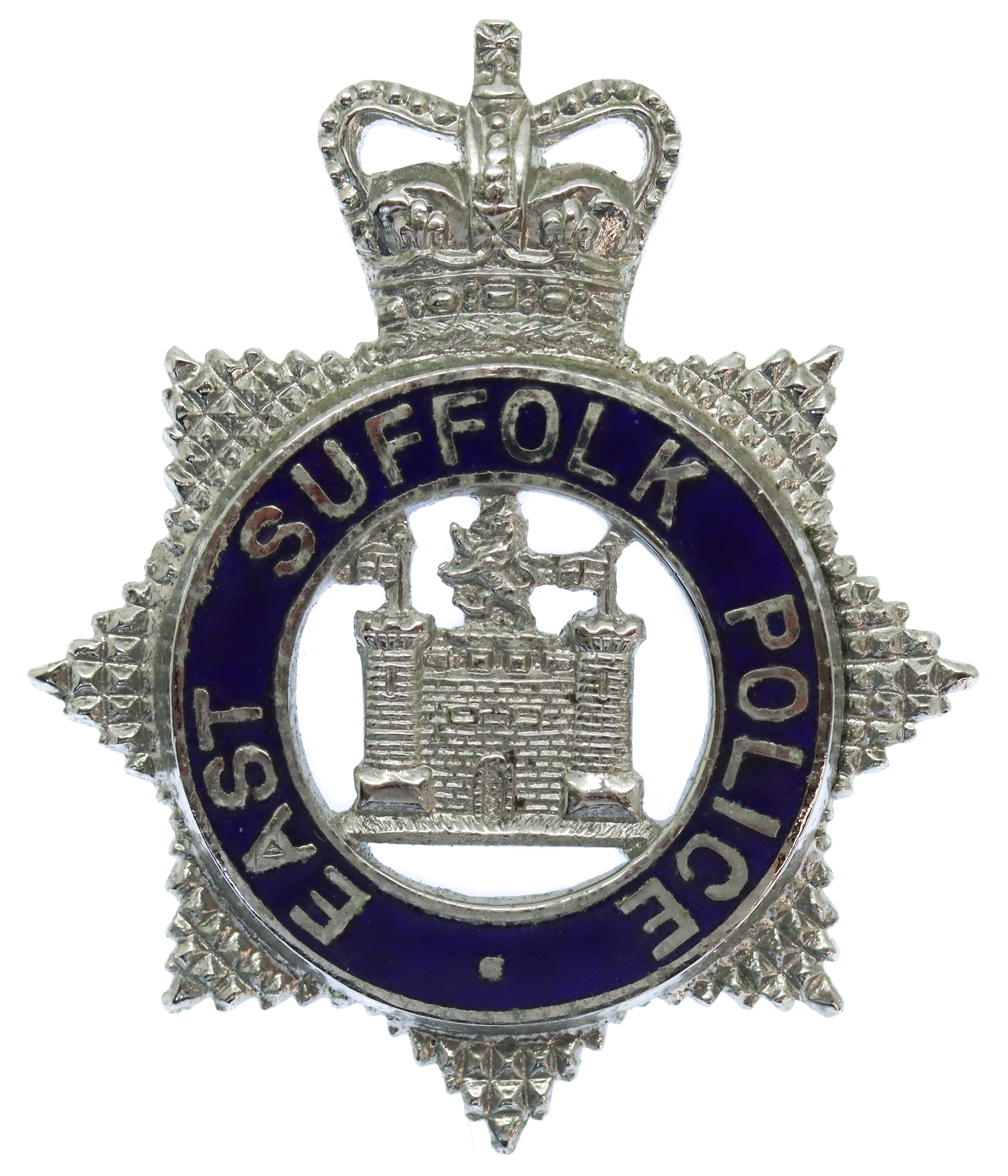 East Suffolk Police Senior Officer's Enamelled Cap Badge - Queen's Crown