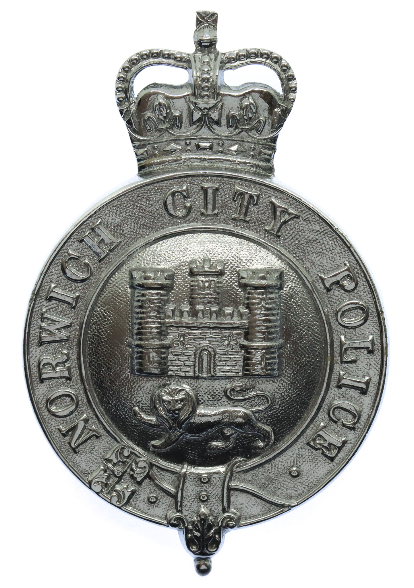 Norwich City Police Helmet Plate - Queen's Crown
