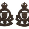 Pair of Royal Army Ordnance Corps (R.A.O.C.) Officer's Service Dress Collar Badges - King's Crown
