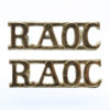 Pair of Royal Army Ordnance Corps (R.A.O.C.) Anodised (Staybrite) Shoulder Titles