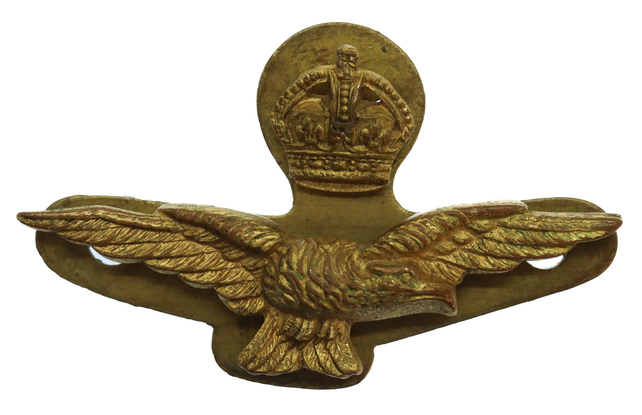 Royal Air Force (R.A.F.) Officer's Field Service Cap Badge - King's Crown