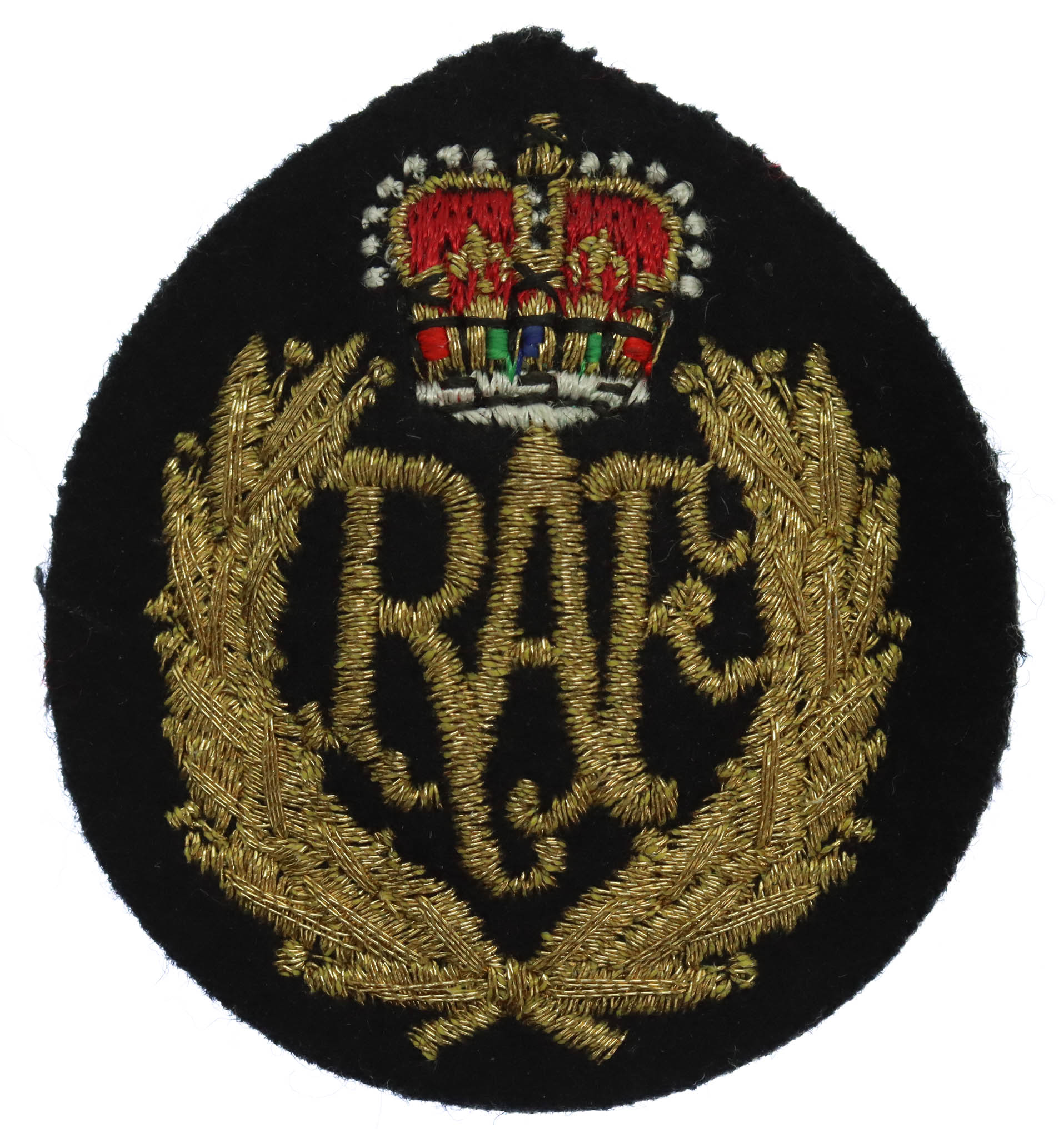 Royal Air Force (R.A.F.) Cloth Cap Badge - Queen's Crown