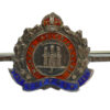 Suffolk Regiment Sterling Silver & Enamel Sweetheart Brooch - King's Crown