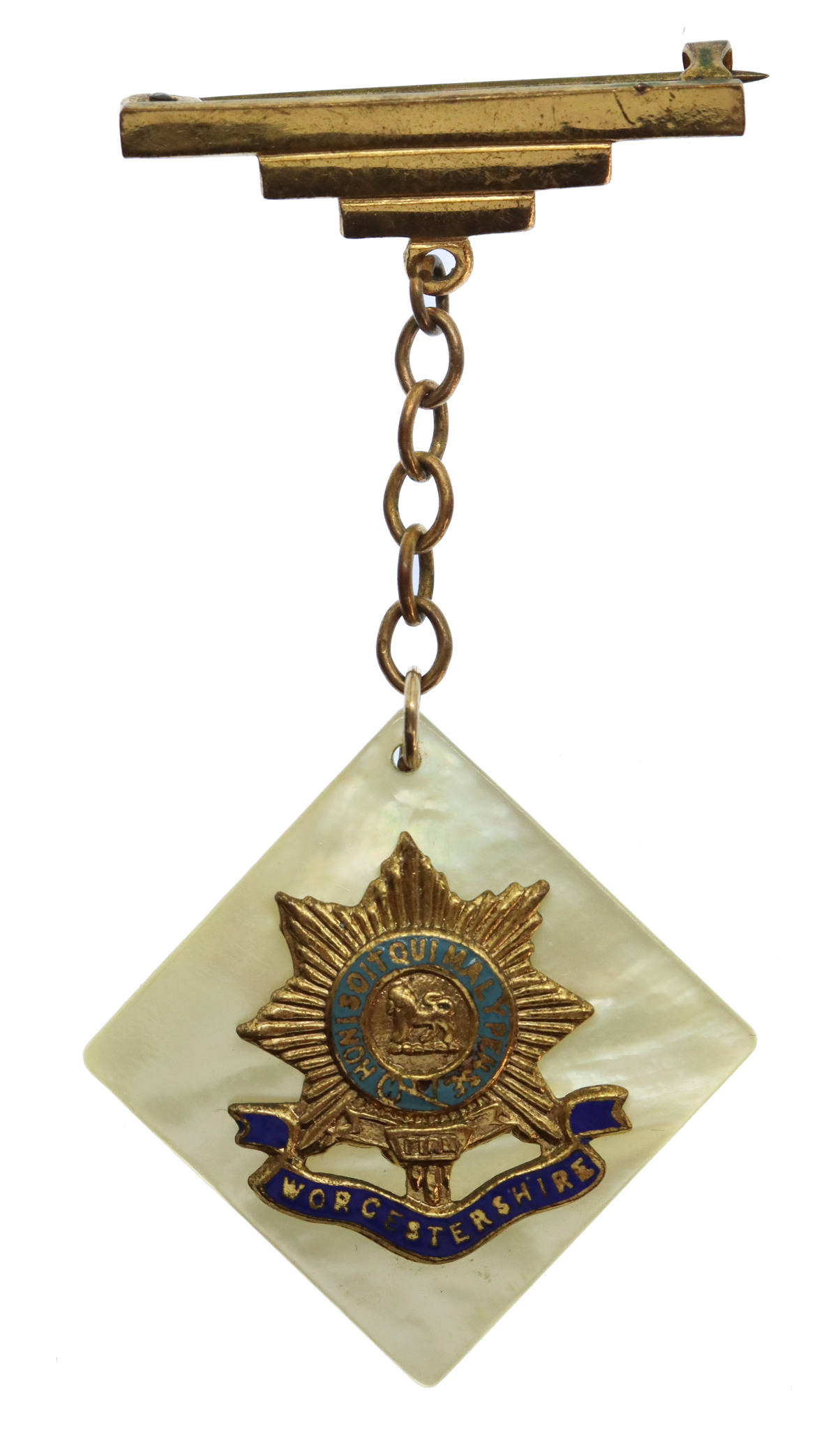Worcestershire Regiment Mother of Pearl Sweetheart Brooch