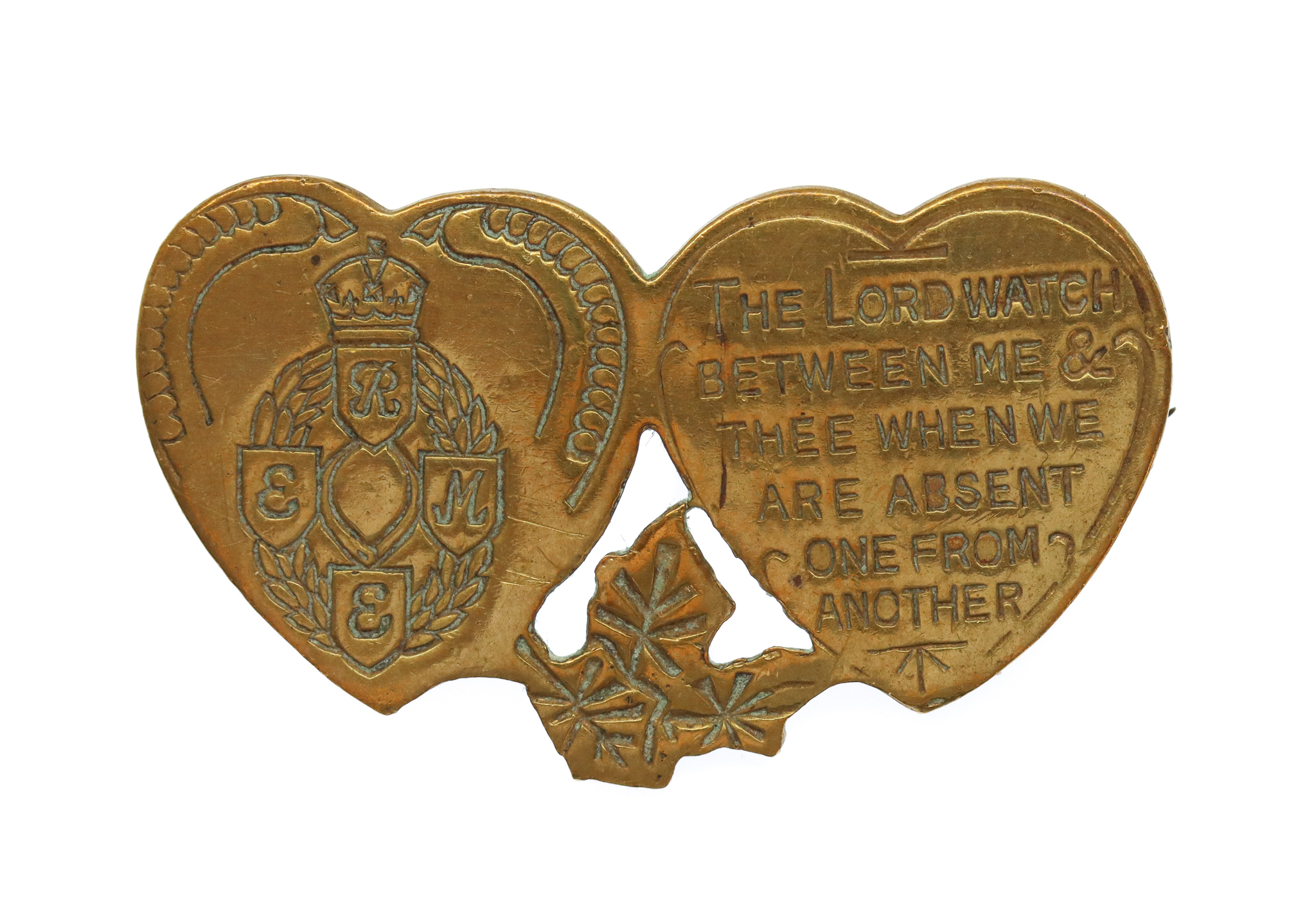 WW2 Royal Electrical & Mechanical Engineers (R.E.M.E.) Mizpah Hearts Sweetheart Brooch