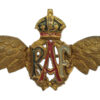 Royal Air Force (R.A.F.) Brass & Enamel Sweetheart Brooch - King's Crown