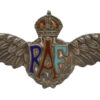 Royal Air Force (R.A.F.) Sterling Silver & Enamel Sweetheart Brooch - King's Crown