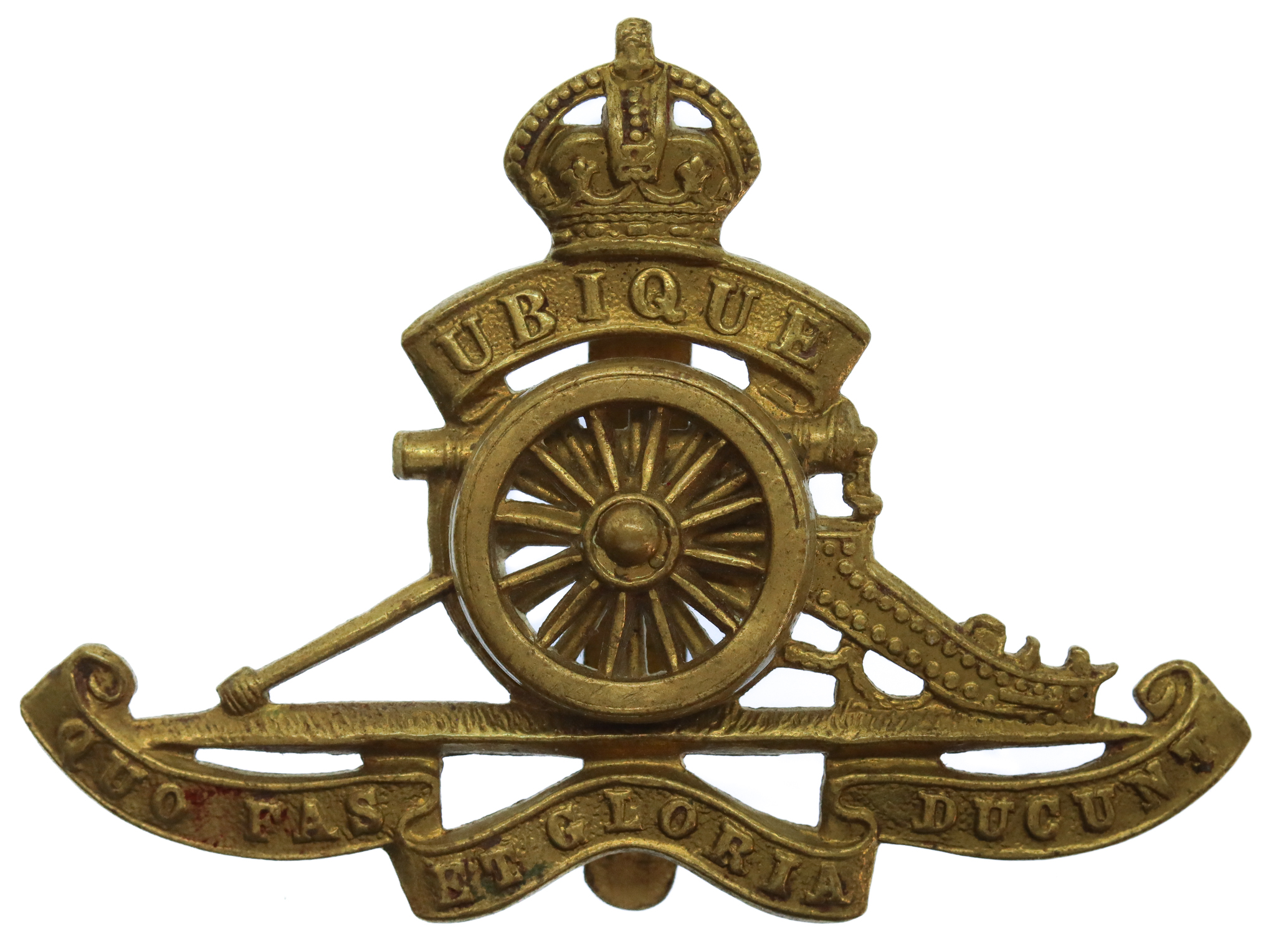 Royal Artillery Revolving Wheel Cap Badge - King's Crown