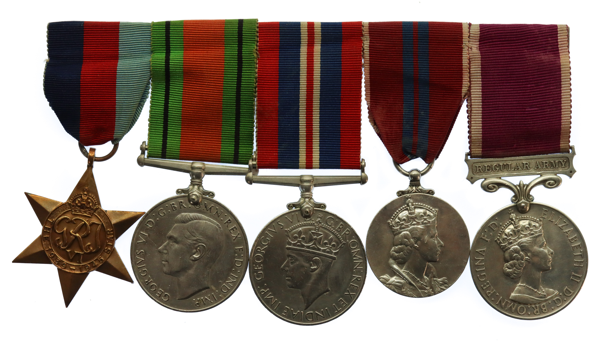 WW2, 1953 Coronation and EIIR Long Service Medal Group of Five - BQMS. A. Mellis, Royal Artillery