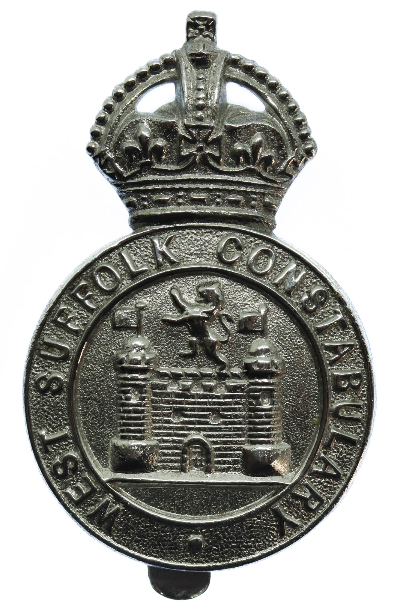 West Suffolk Constabulary Cap Badge - King's Crown