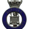 Suffolk Constabulary Enamelled Cap Badge - Queen's Crown