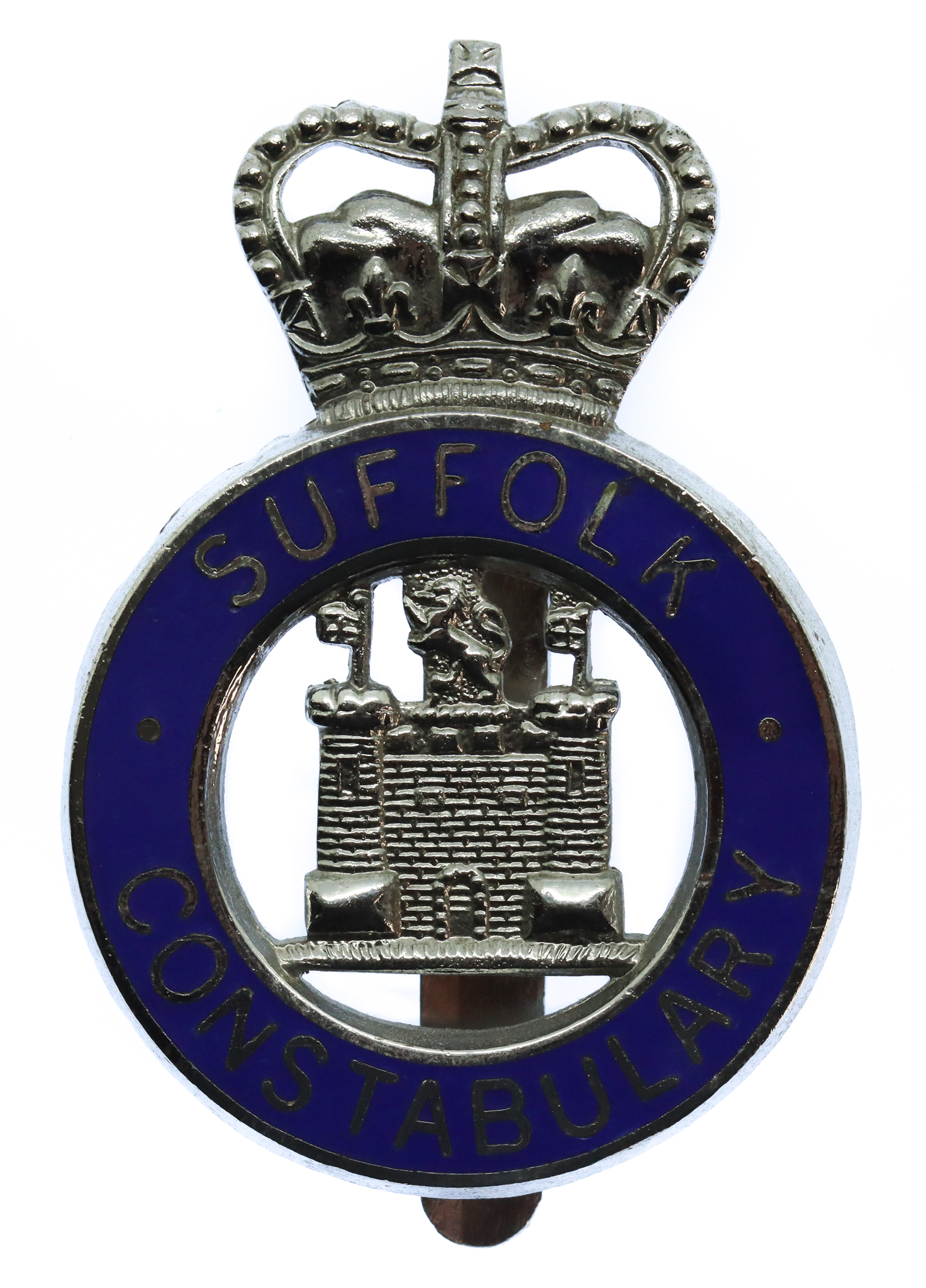 Suffolk Constabulary Enamelled Cap Badge - Queen's Crown