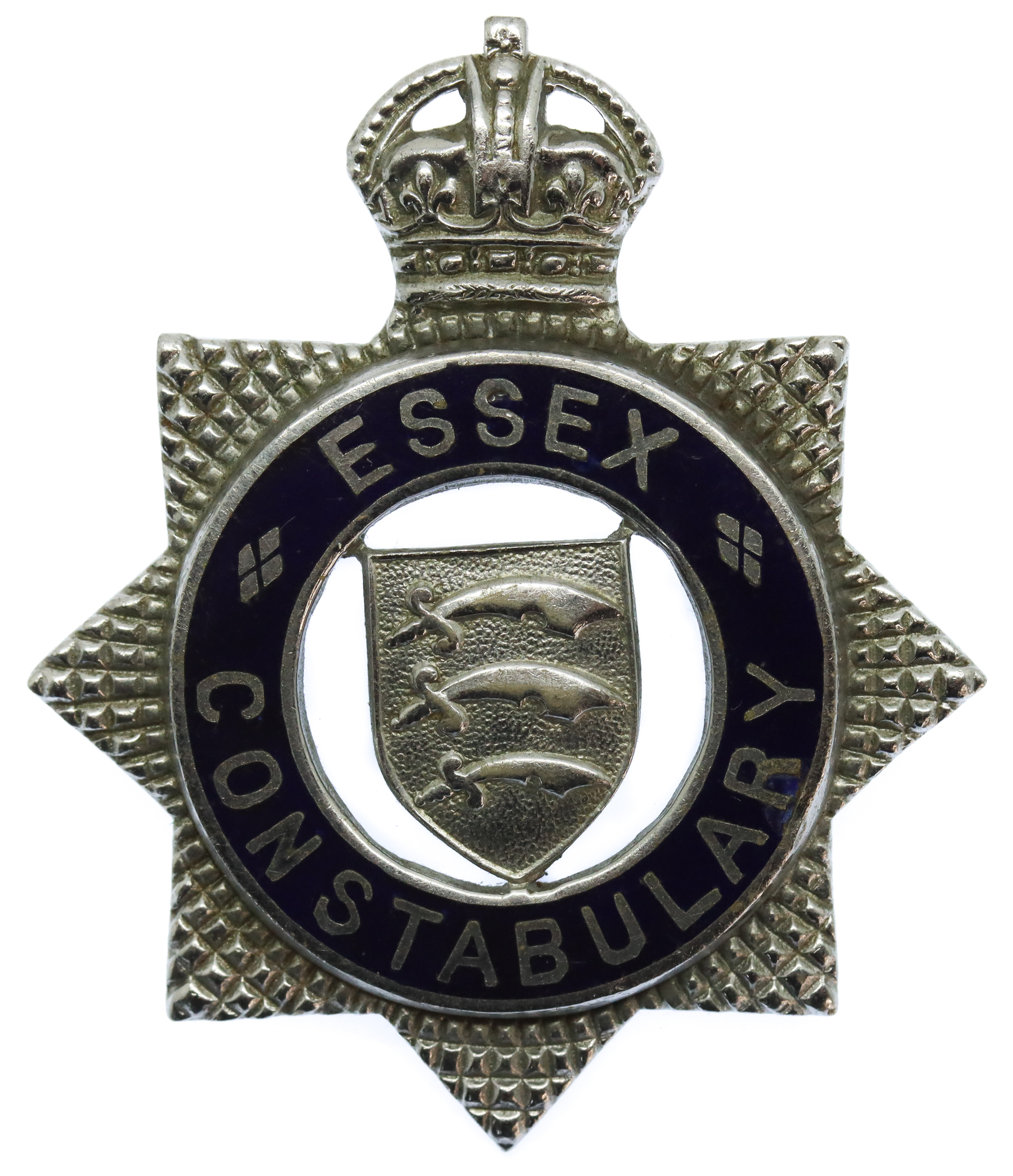 Essex Constabulary Senior Officer's Enamelled Cap Badge - King's Crown