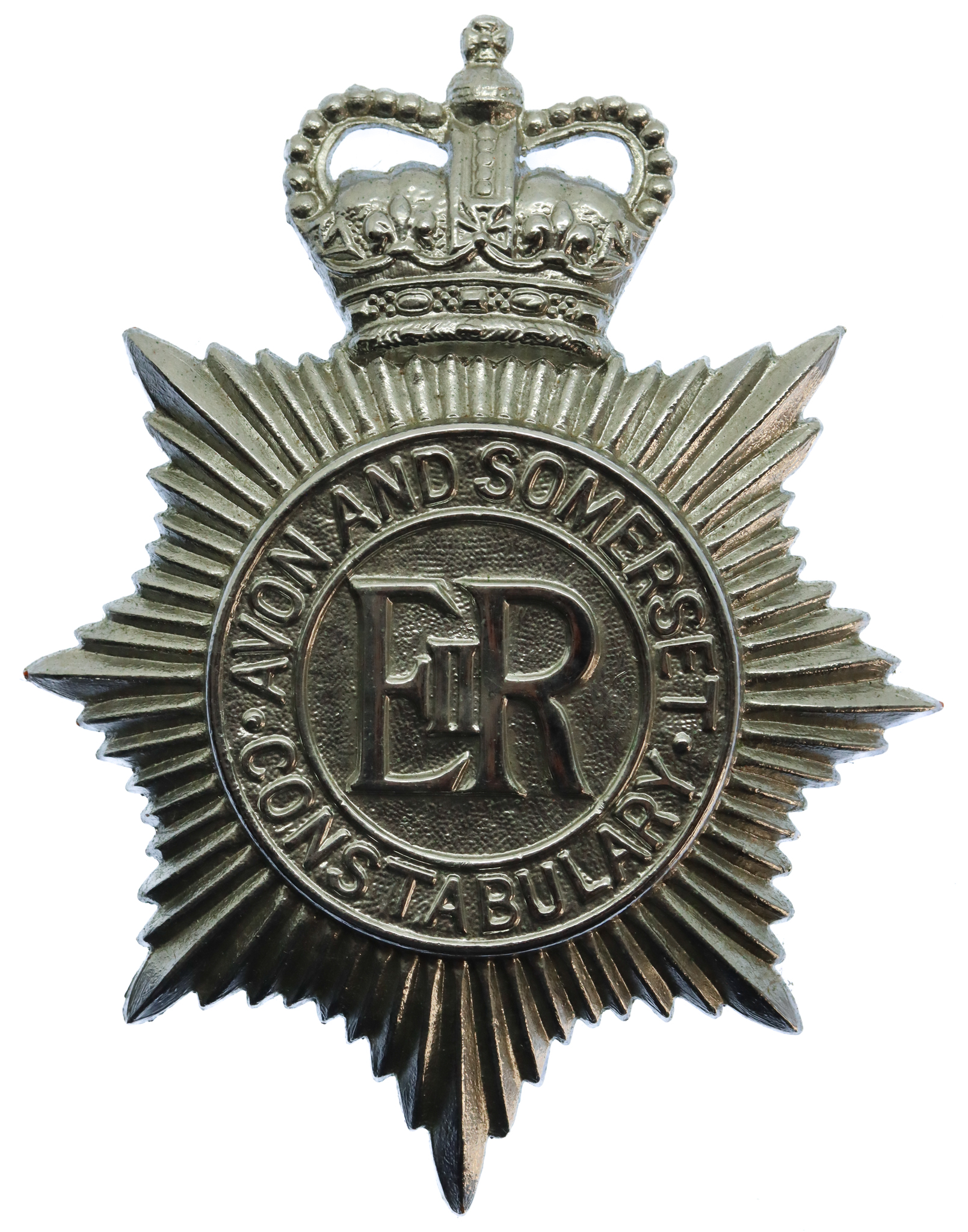 Avon & Somerset Constabulary Plastic Helmet Plate - Queen's Crown