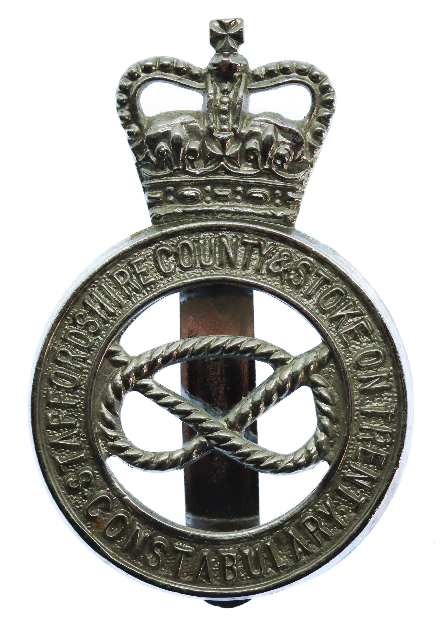 Staffordshire County & Stoke - on -Trent Constabulary Cap Badge - Queen's Crown