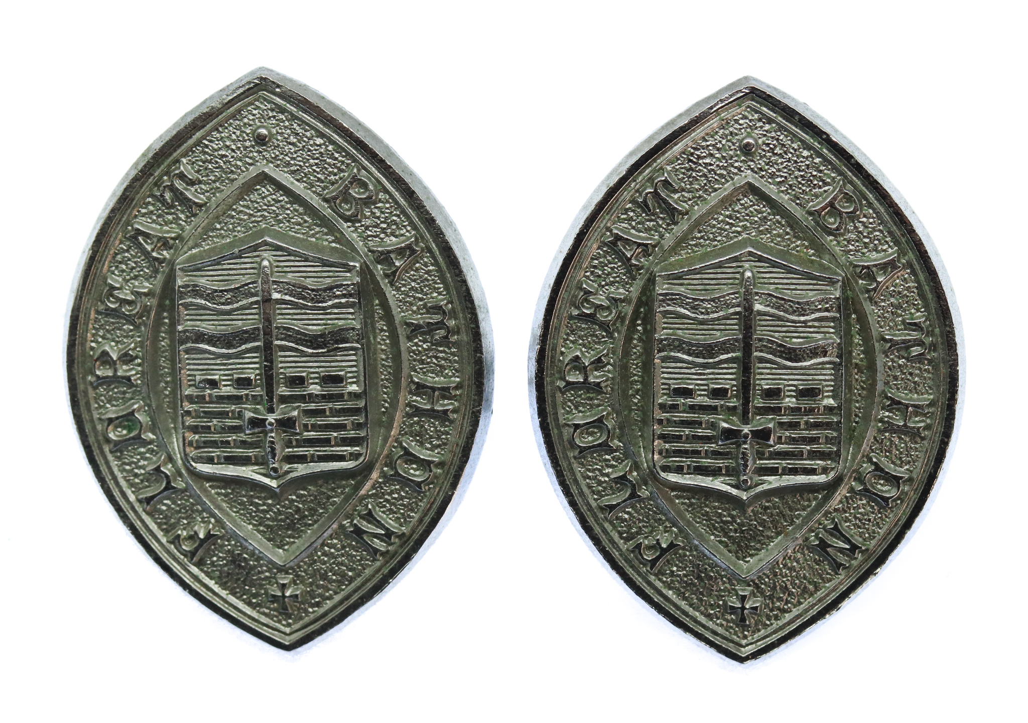 Pair of Bath City Police Collar Badges