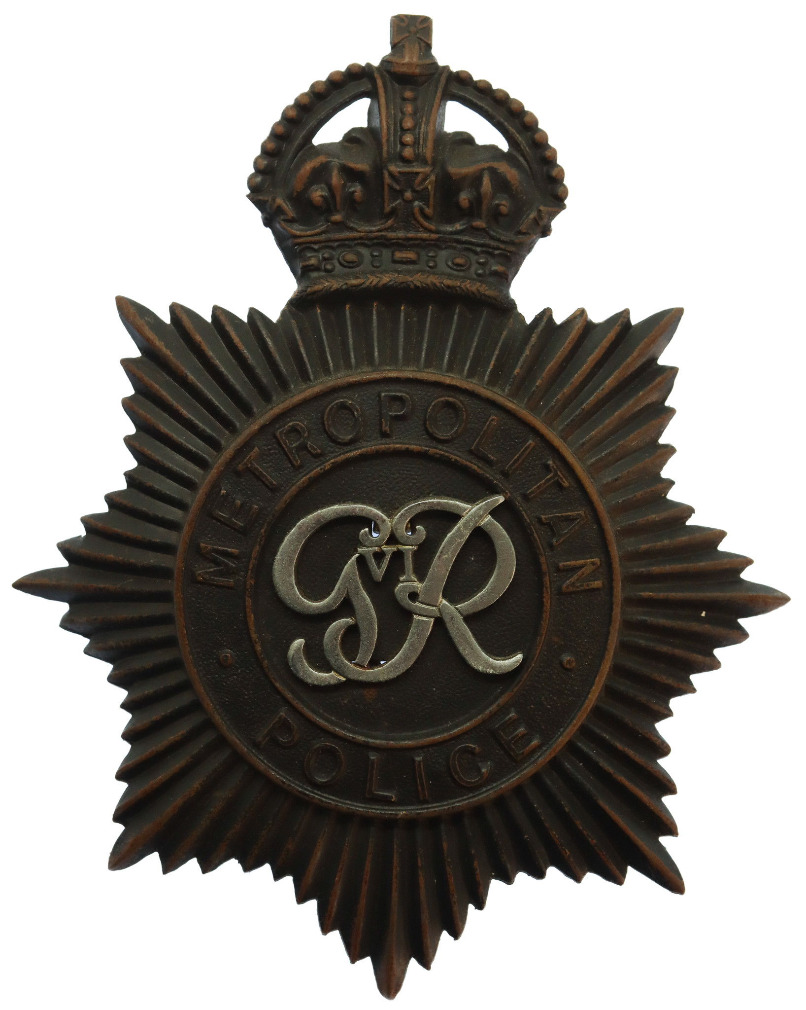 George VI Metropolitan Police Helmet Plate - King's Crown