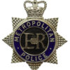 Metropolitan Police Senior Officer's Silvered & Enamel Cap Badge - Queen's Crown