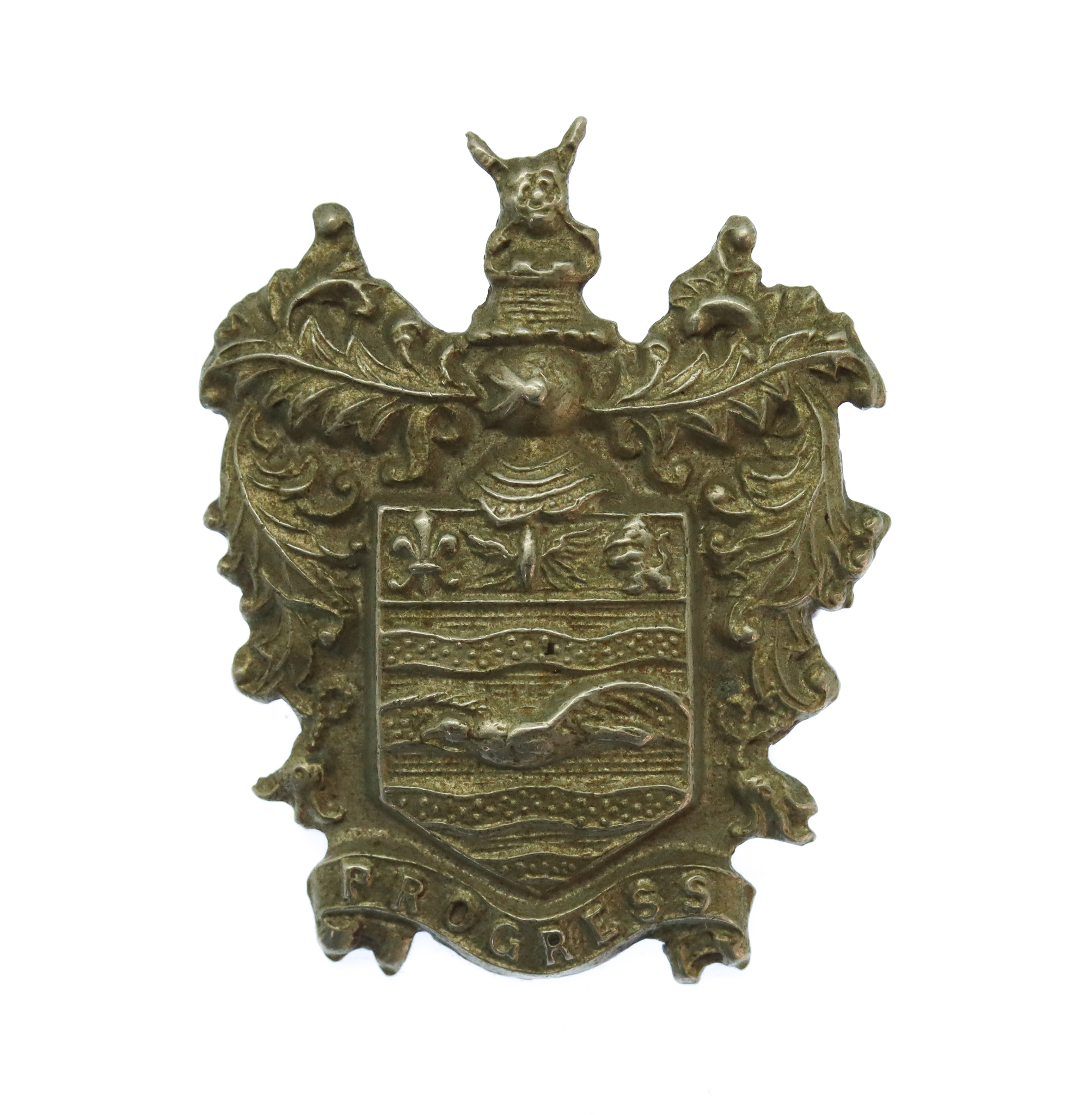 Blackpool Police White Metal Coat of Arms Collar Badge