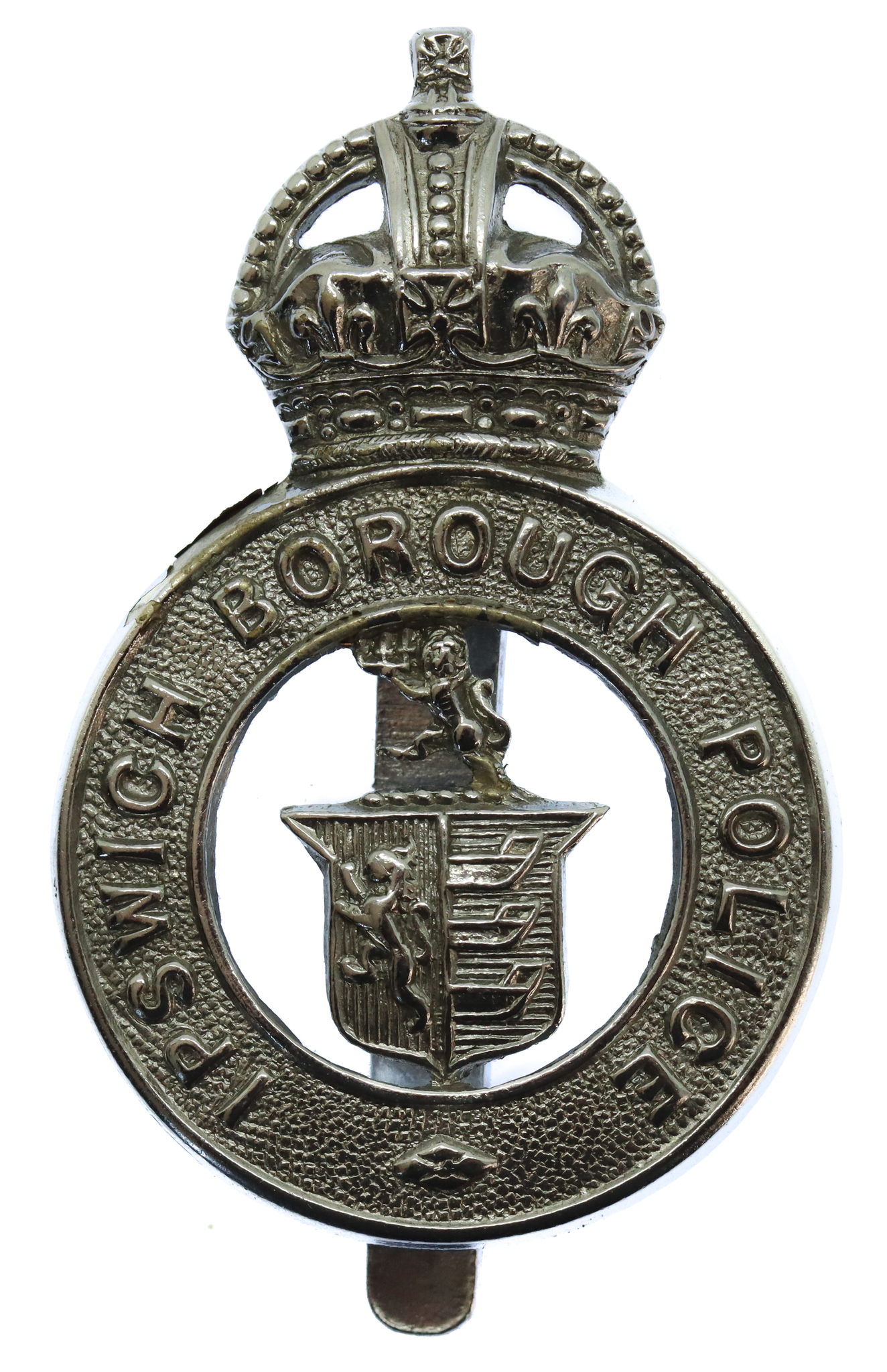Ipswich Borough Police Cap Badge - King's Crown