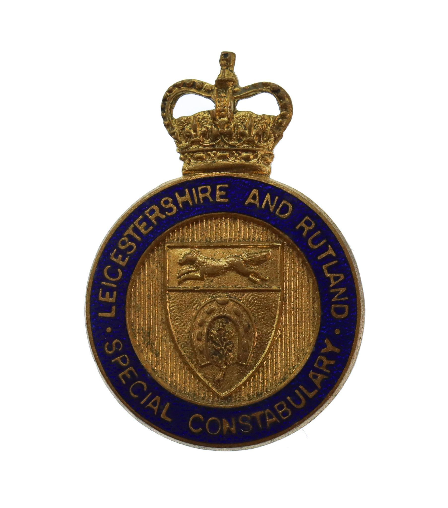Leicestershire and Rutland Special Constabulary Enamelled Lapel Badge - Queen's Crown