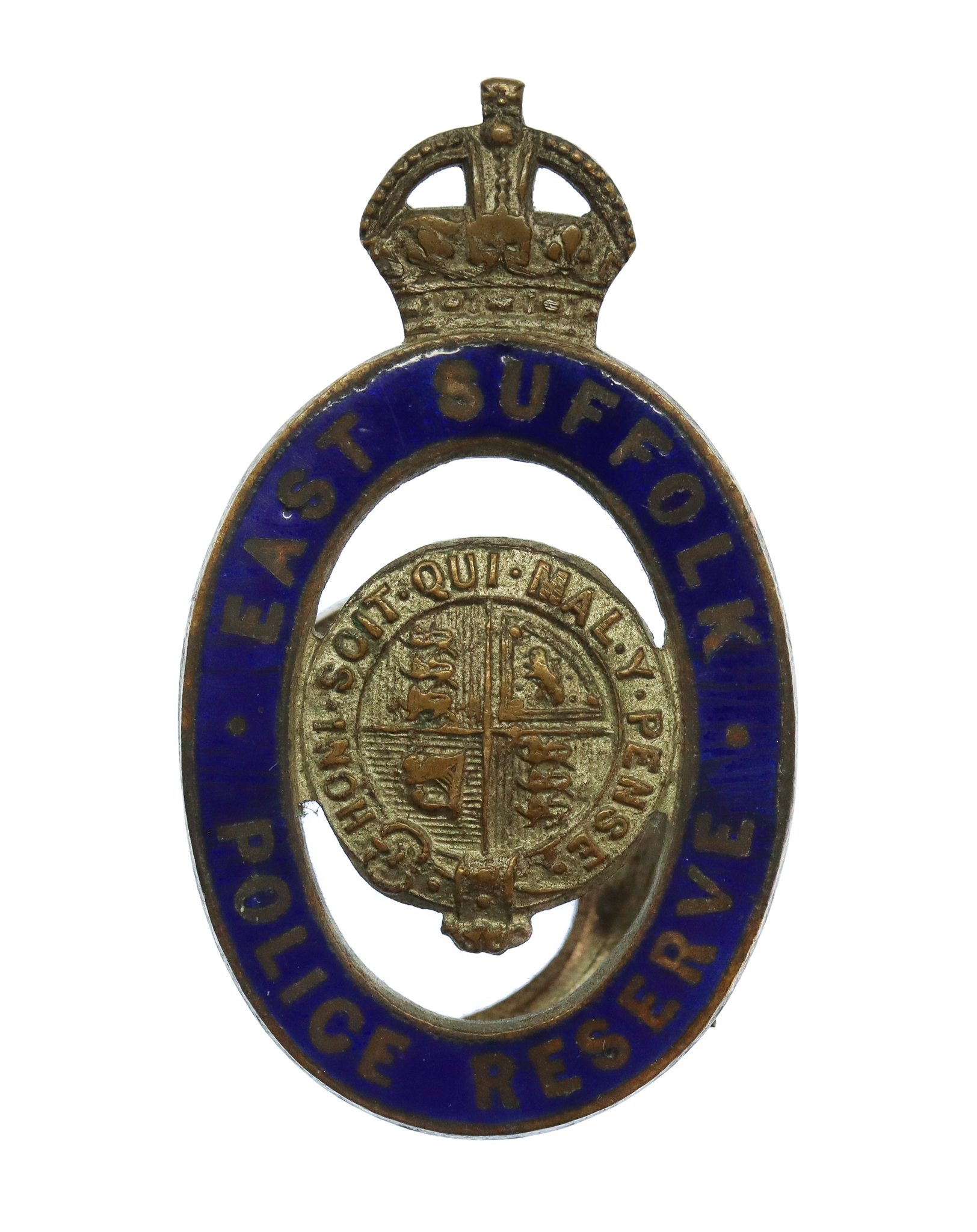 East Suffolk Police Reserve Enamelled Lapel Badge - King's Crown