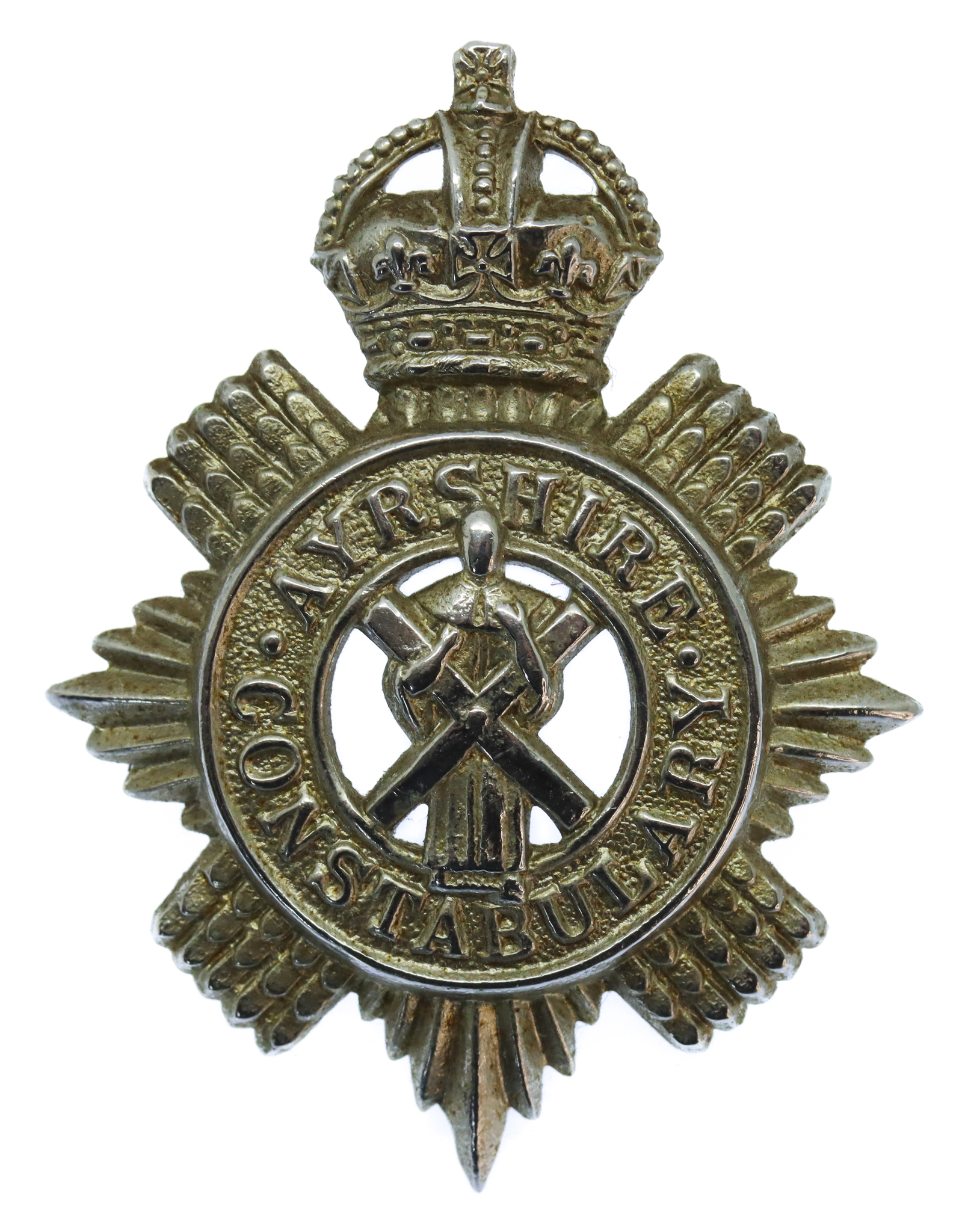Ayrshire Constabulary Cap Badge - King's Crown
