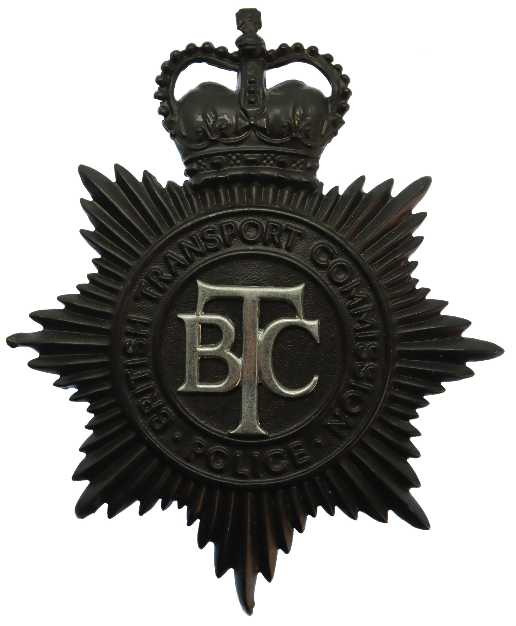 British Transport Commission (B.T.C.) Police Helmet Plate - Queen's Crown
