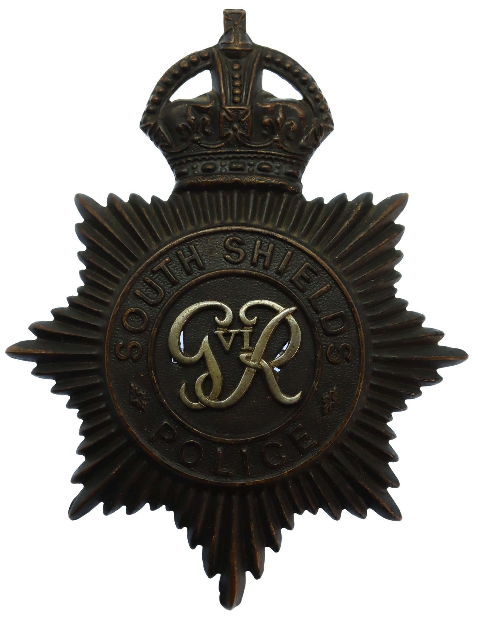 George VI South Shields Police Night Helmet Plate