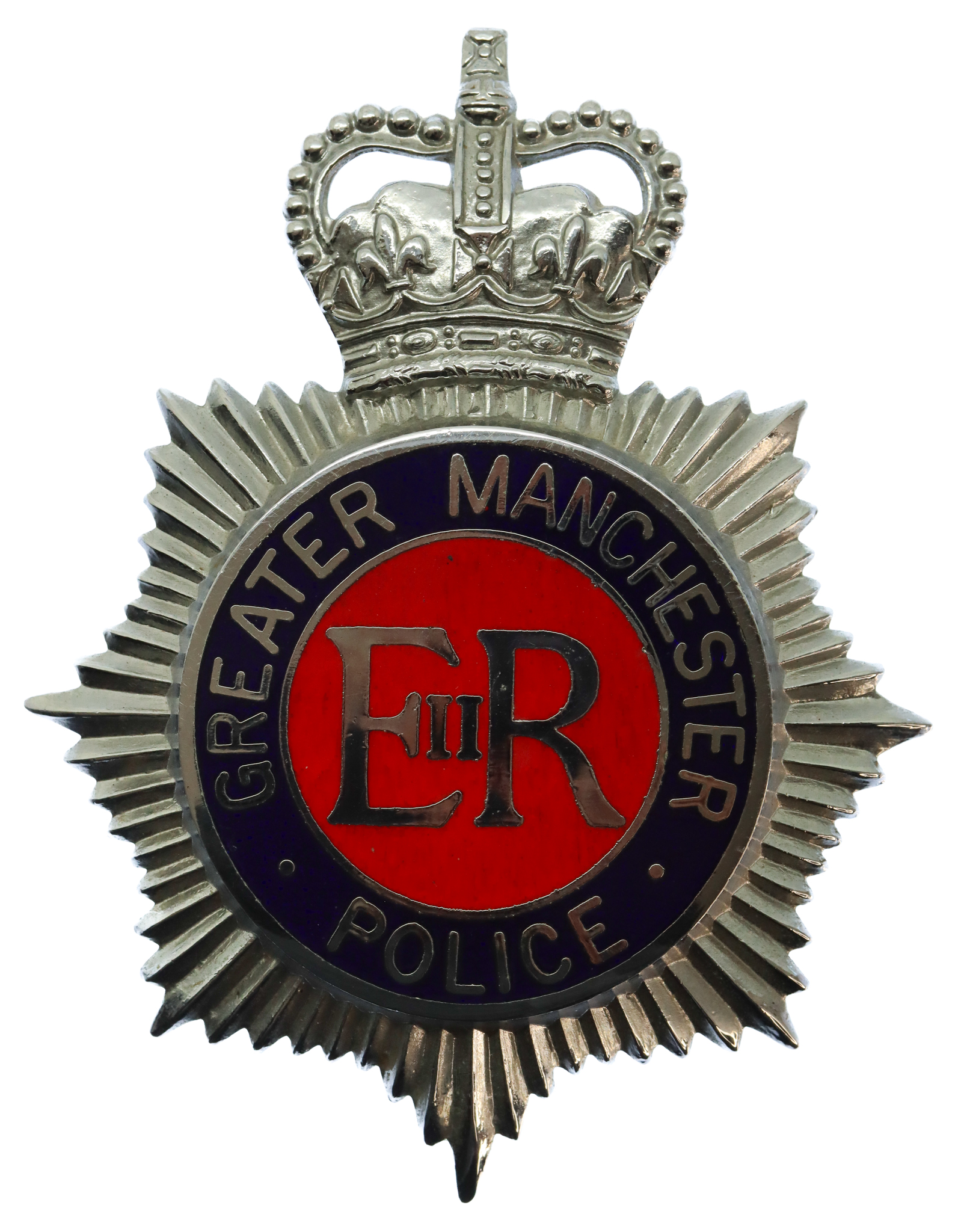 Greater Manchester Police Enamelled Helmet Plate - Queen's Crown