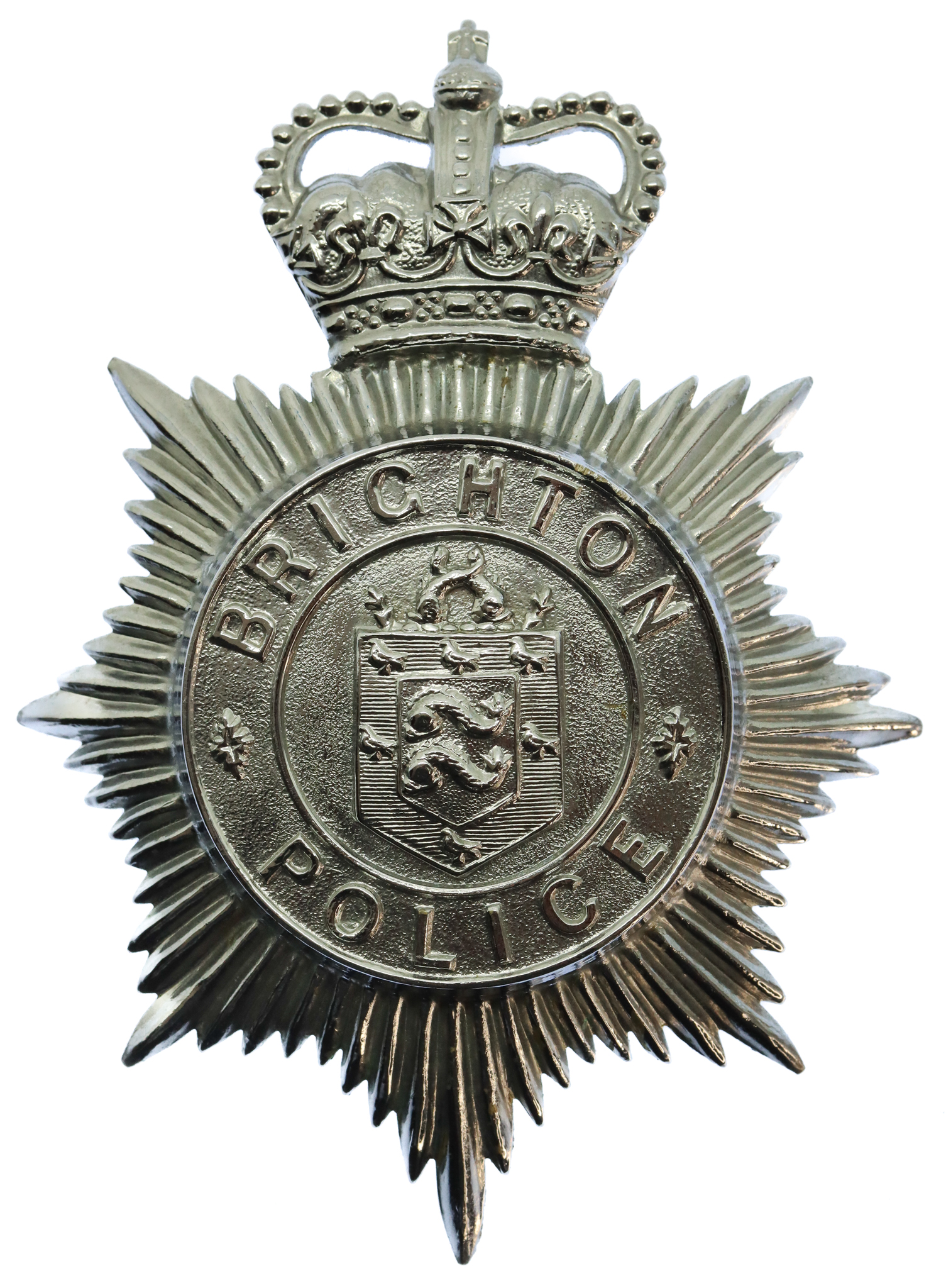 Brighton Borough Police Helmet Plate - Queen's Crown