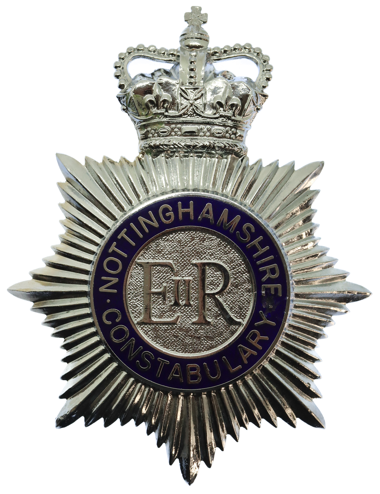 Nottinghamshire Constabulary Enamelled Helmet Plate - Queen's Crown