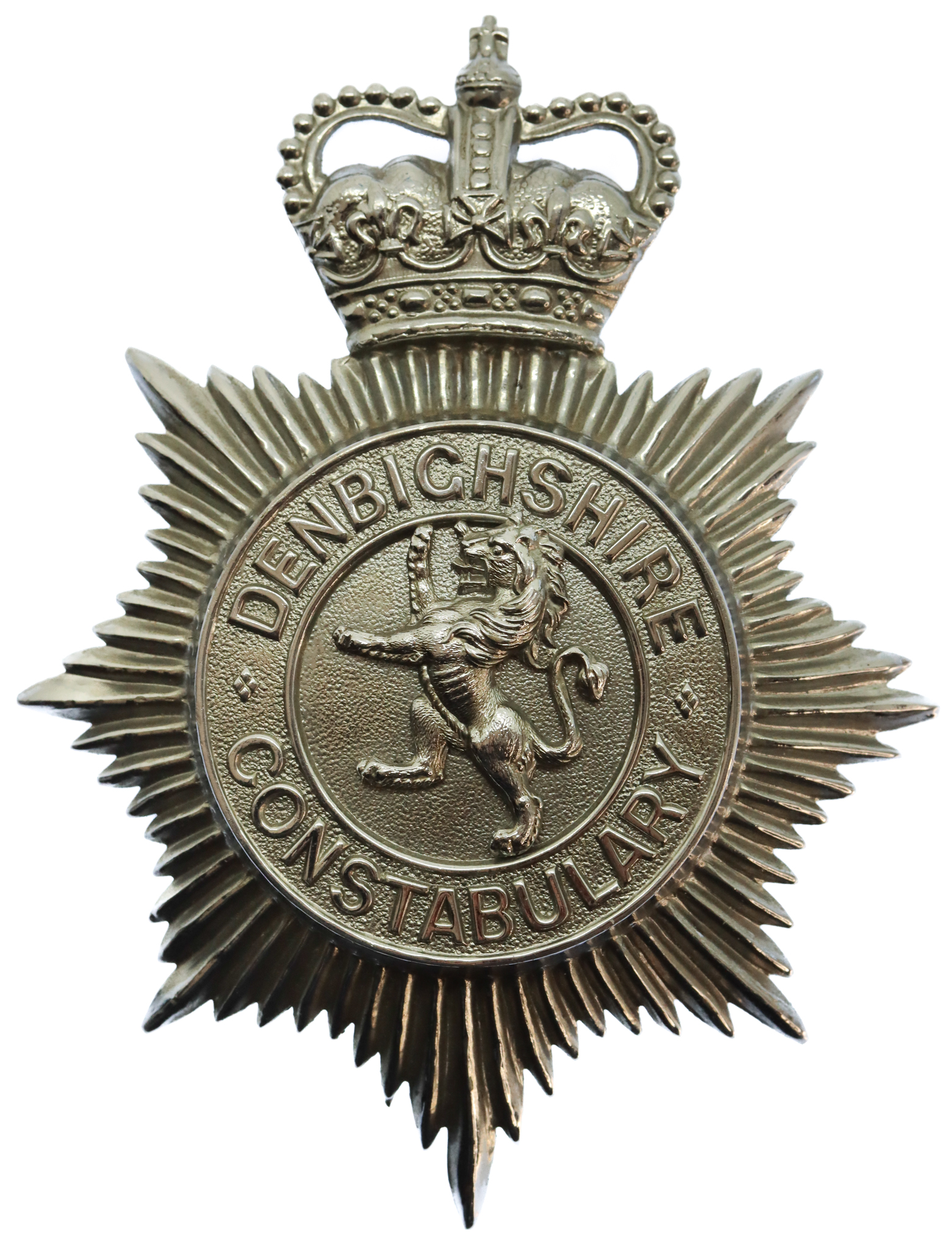 Denbighshire Constabulary Helmet Plate - Queen's Crown