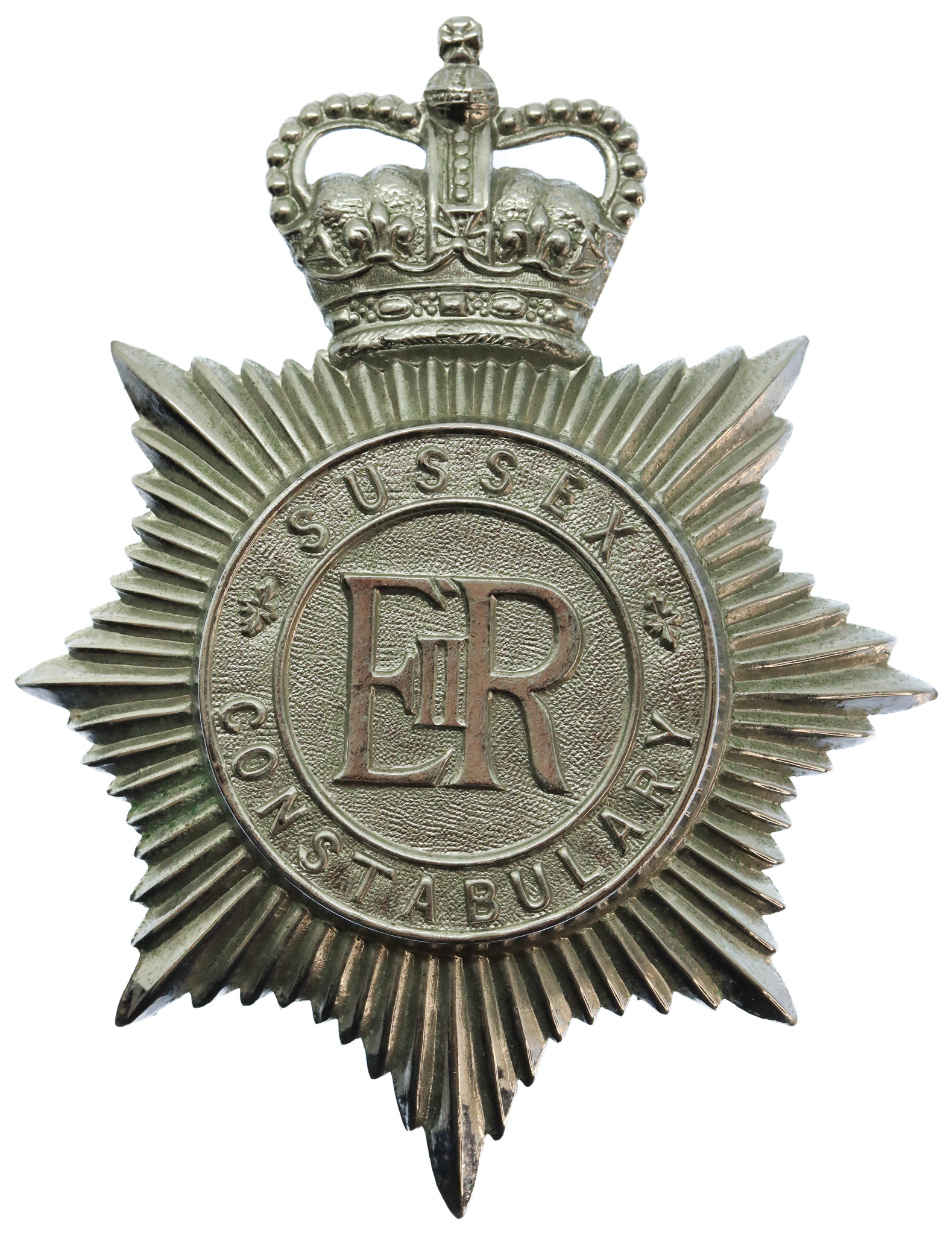 Sussex Constabulary Helmet Plate - Queen's Crown