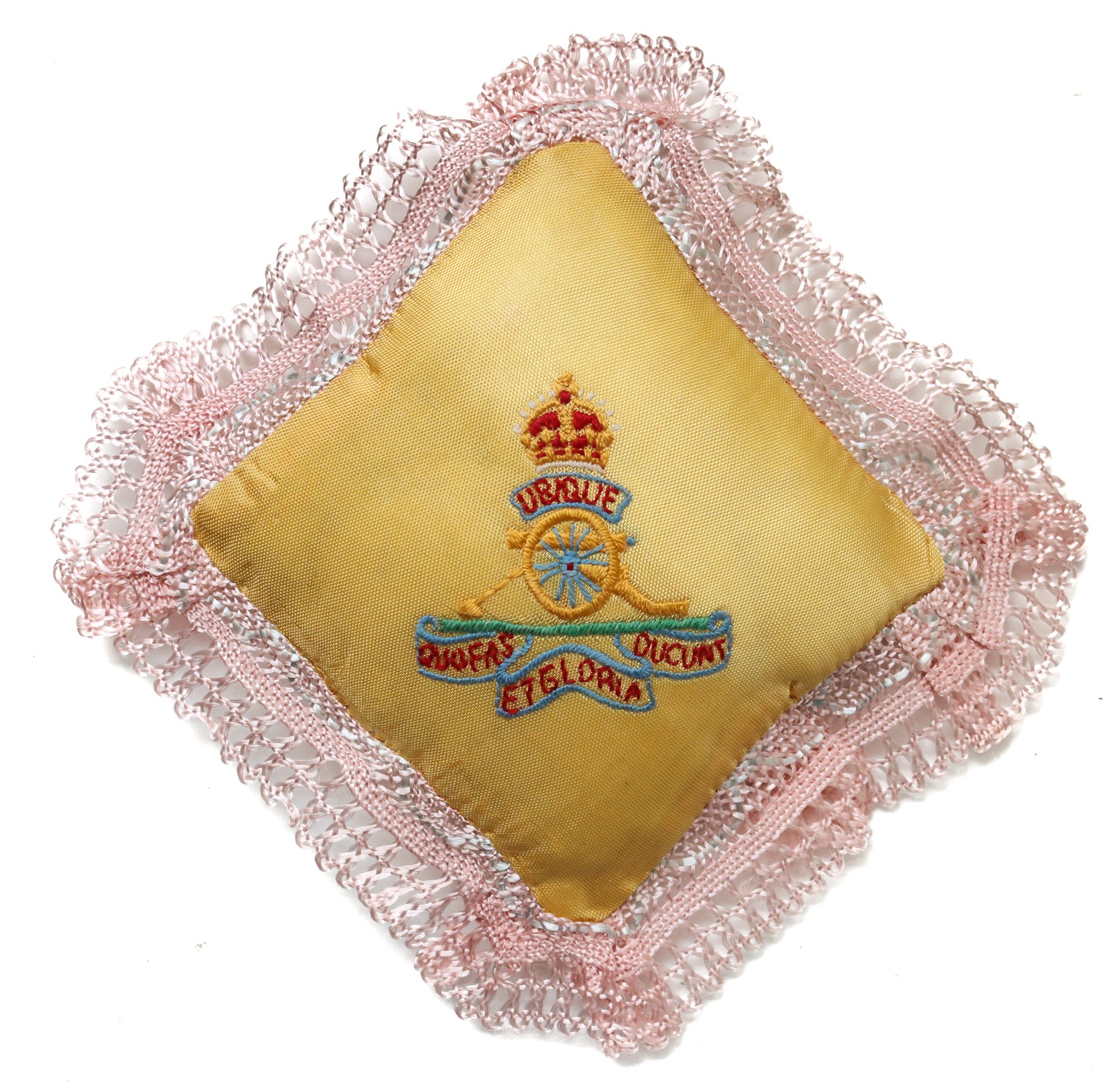 Royal Artillery Silk Embroidered Pin Cushion  