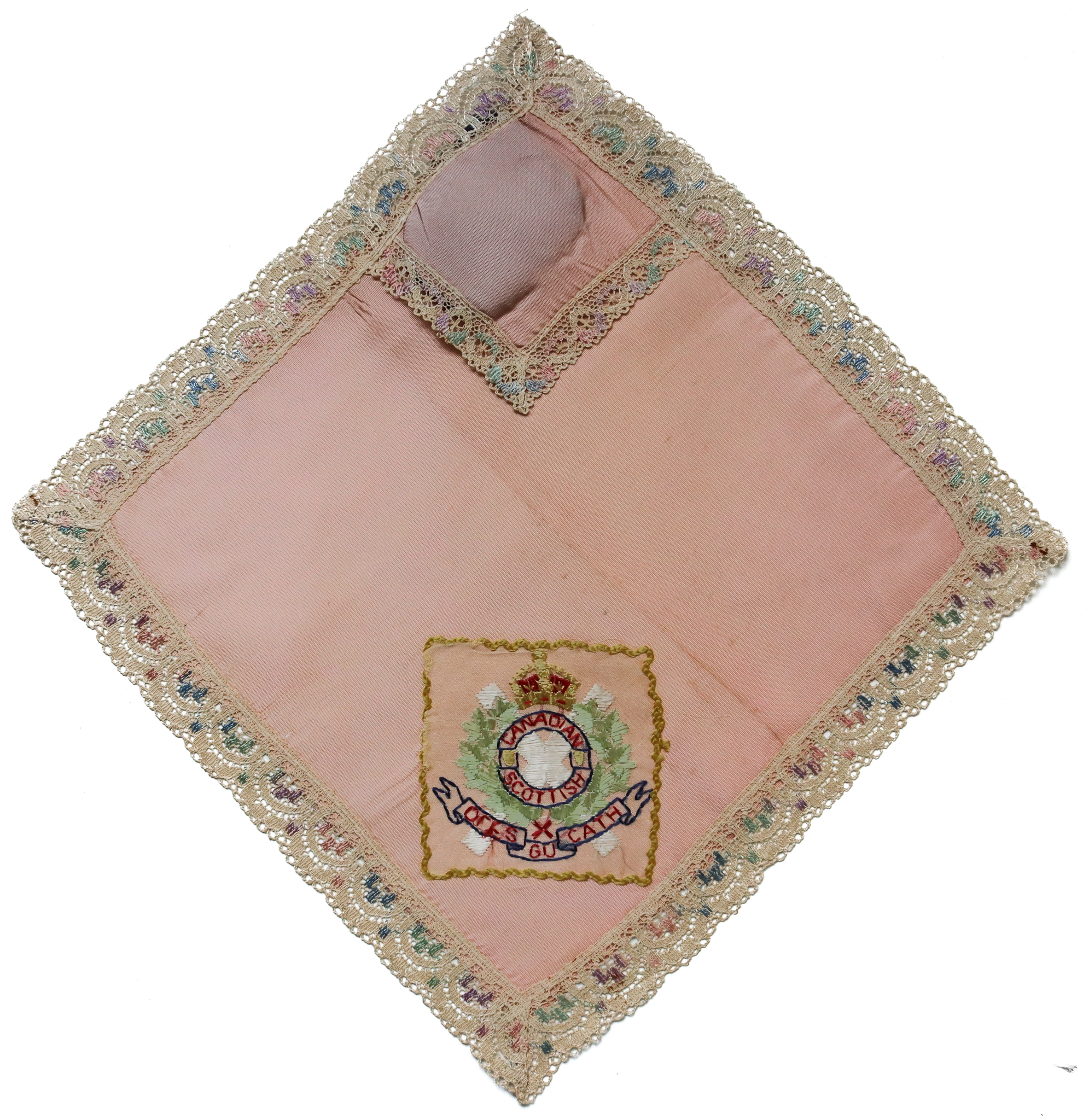 Canadian Scottish Regiment Silk Embroidered Handkerchief 